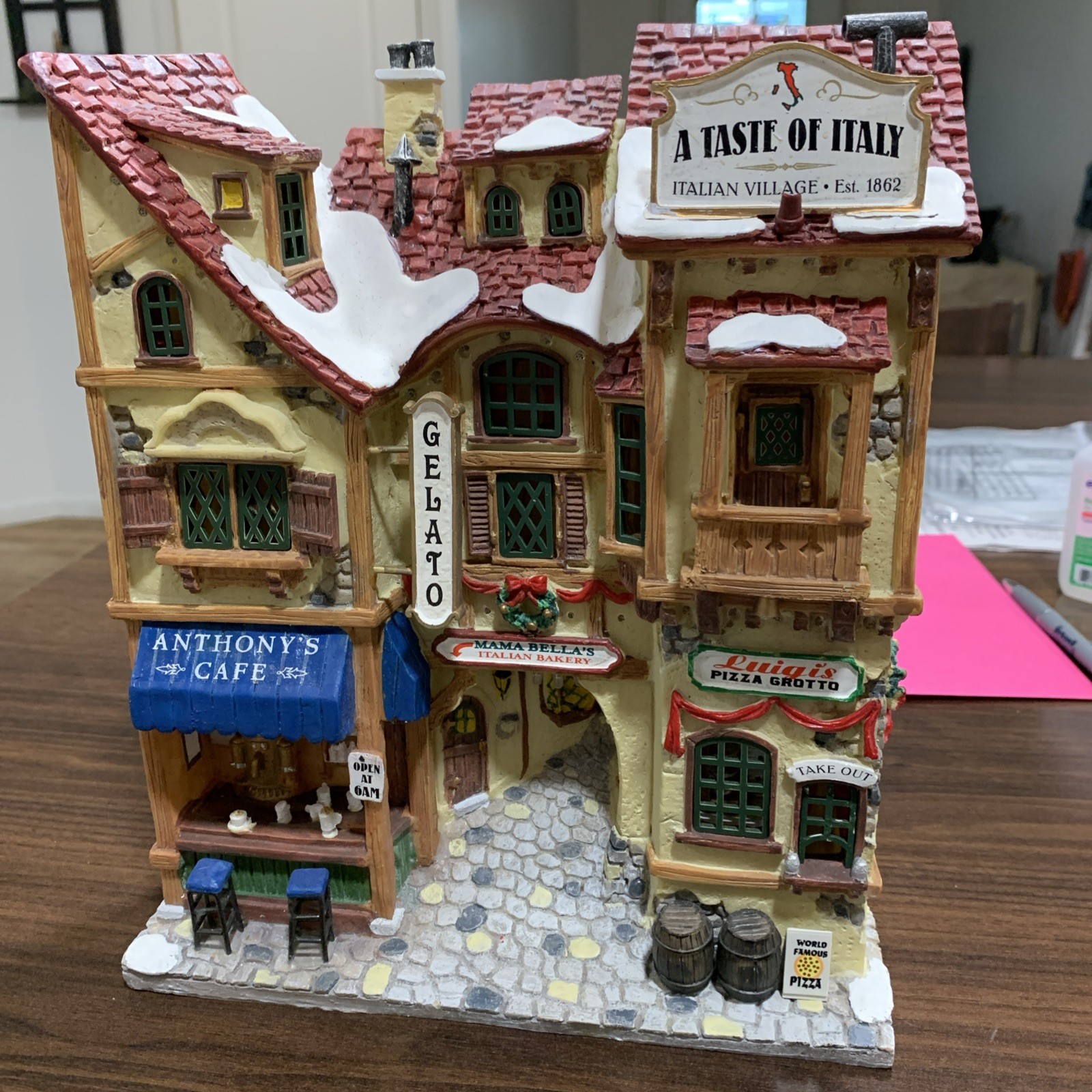 2003 Lemax A Taste of Italy Village Fiber Optic Lights Wall Hanging #35855