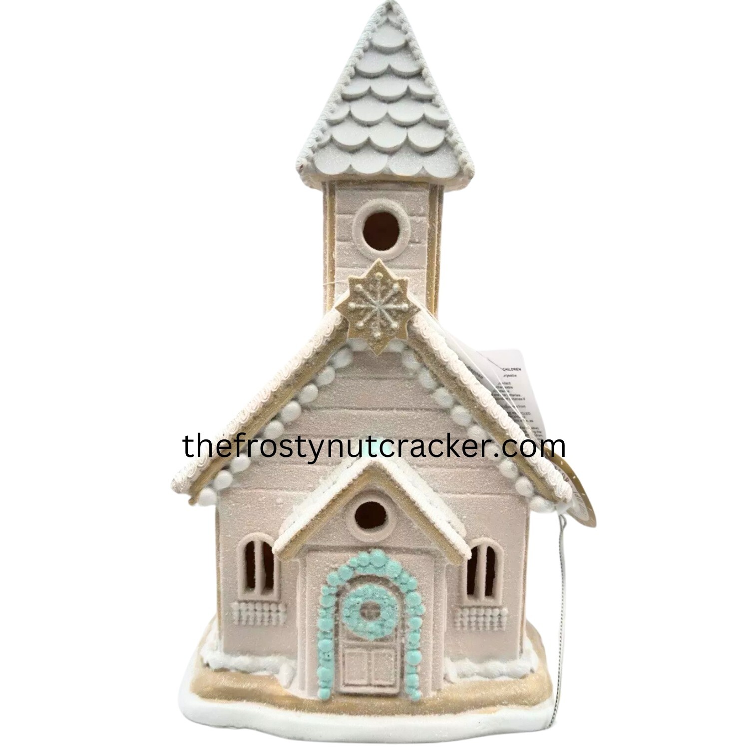 Raz Imports 16″ Lighted Pastel Pink Blue Gingerbread House Victorian