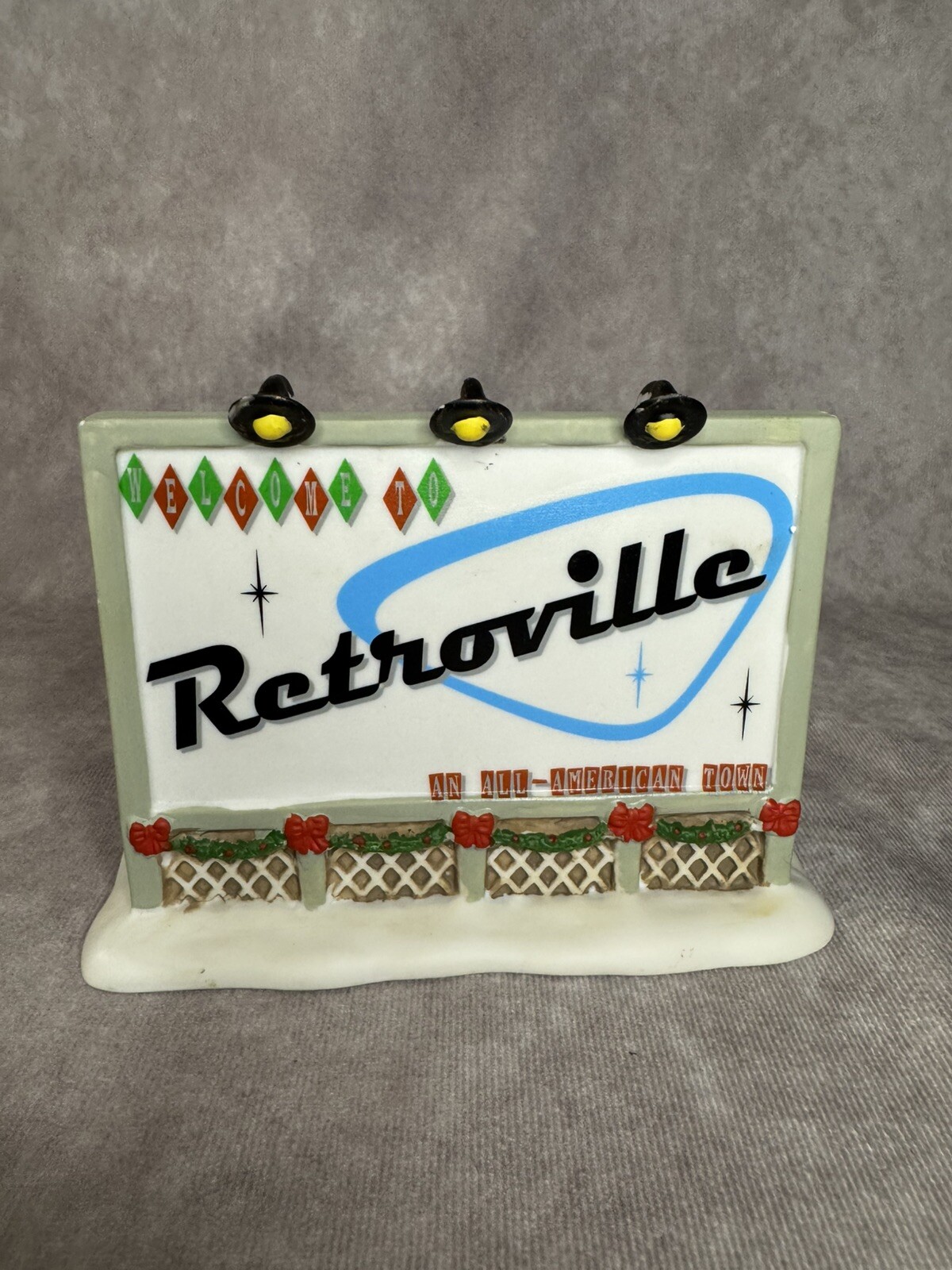 Ceramic Santas Workbench Collection Retroville – Classic Town Sign