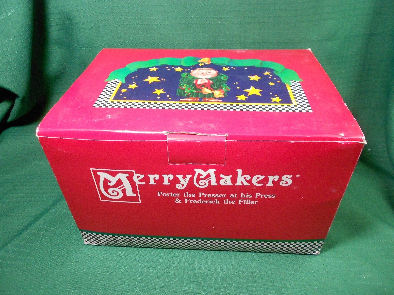 Dept 56 Marry Makers Monk Porter the Presser at His Press & Fredrick the Filler