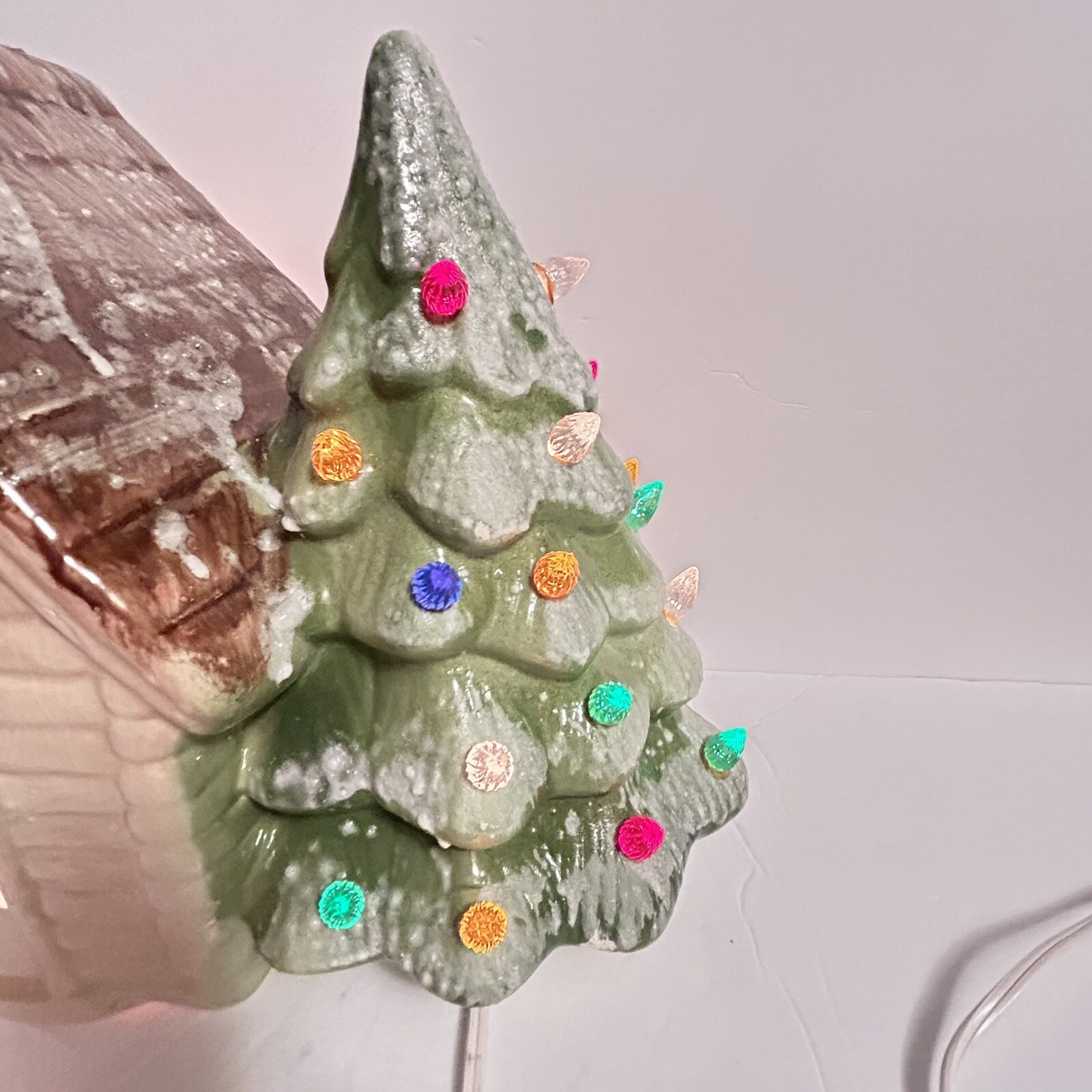 Marcia Ceramics Lighted Christmas Tree Mountain House Inspirations Holiday Vtg