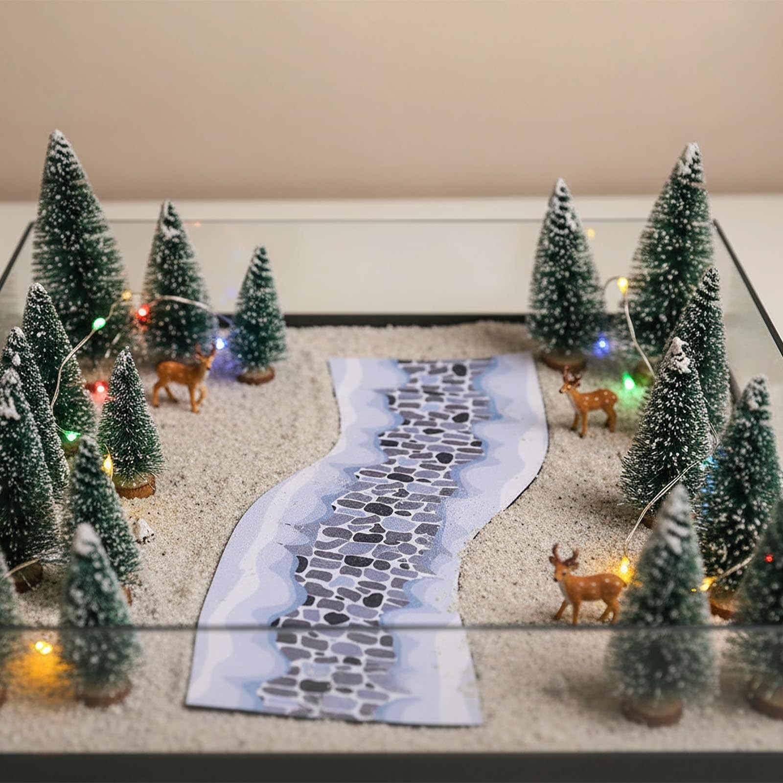Nuanchu 2 Pcs Christmas Village Accessories 3 x 118 Inch Multicolor