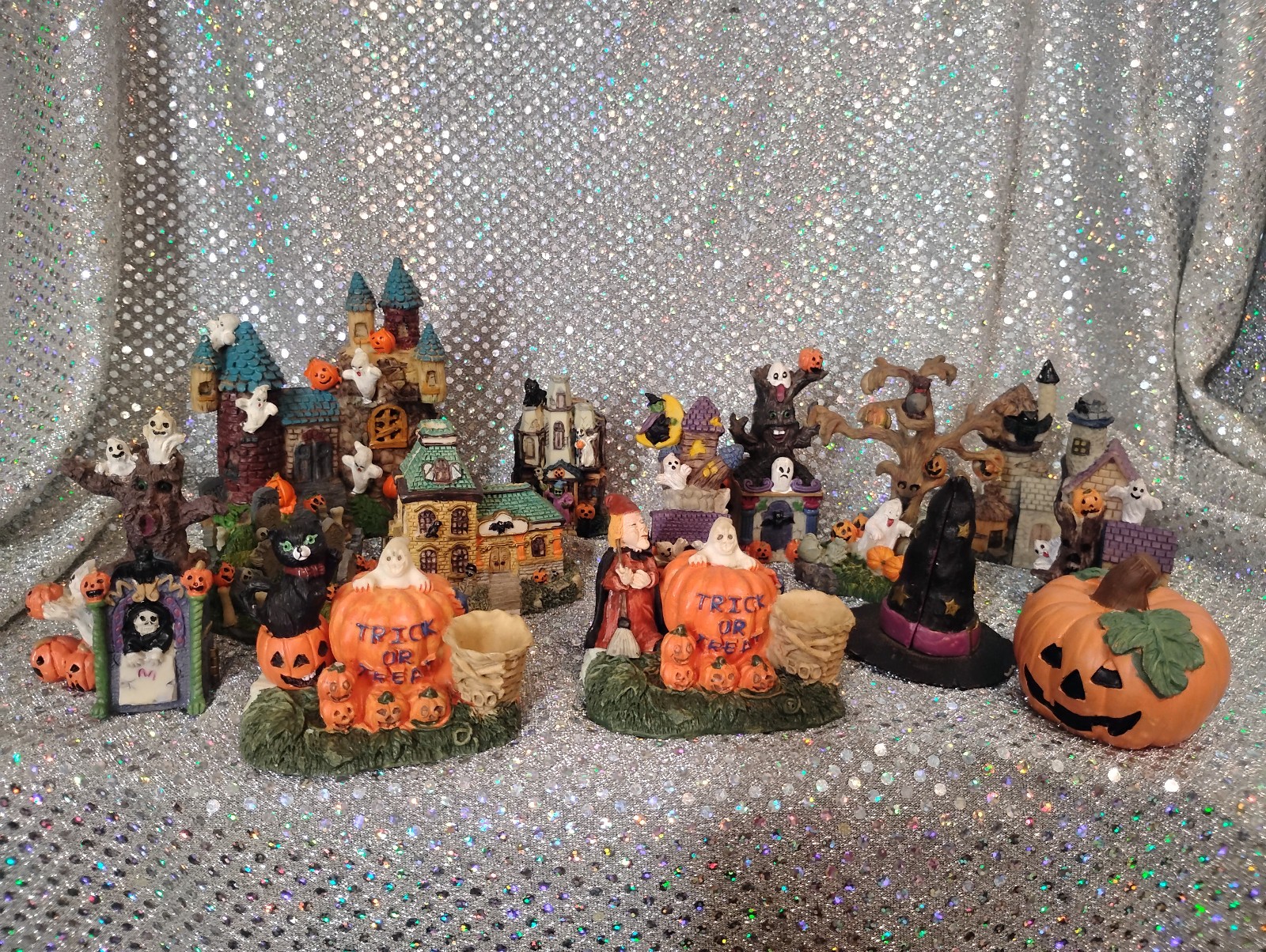 Lot of 13 Assorted Small Halloween Village Figures 1″-3″ – See Pictures