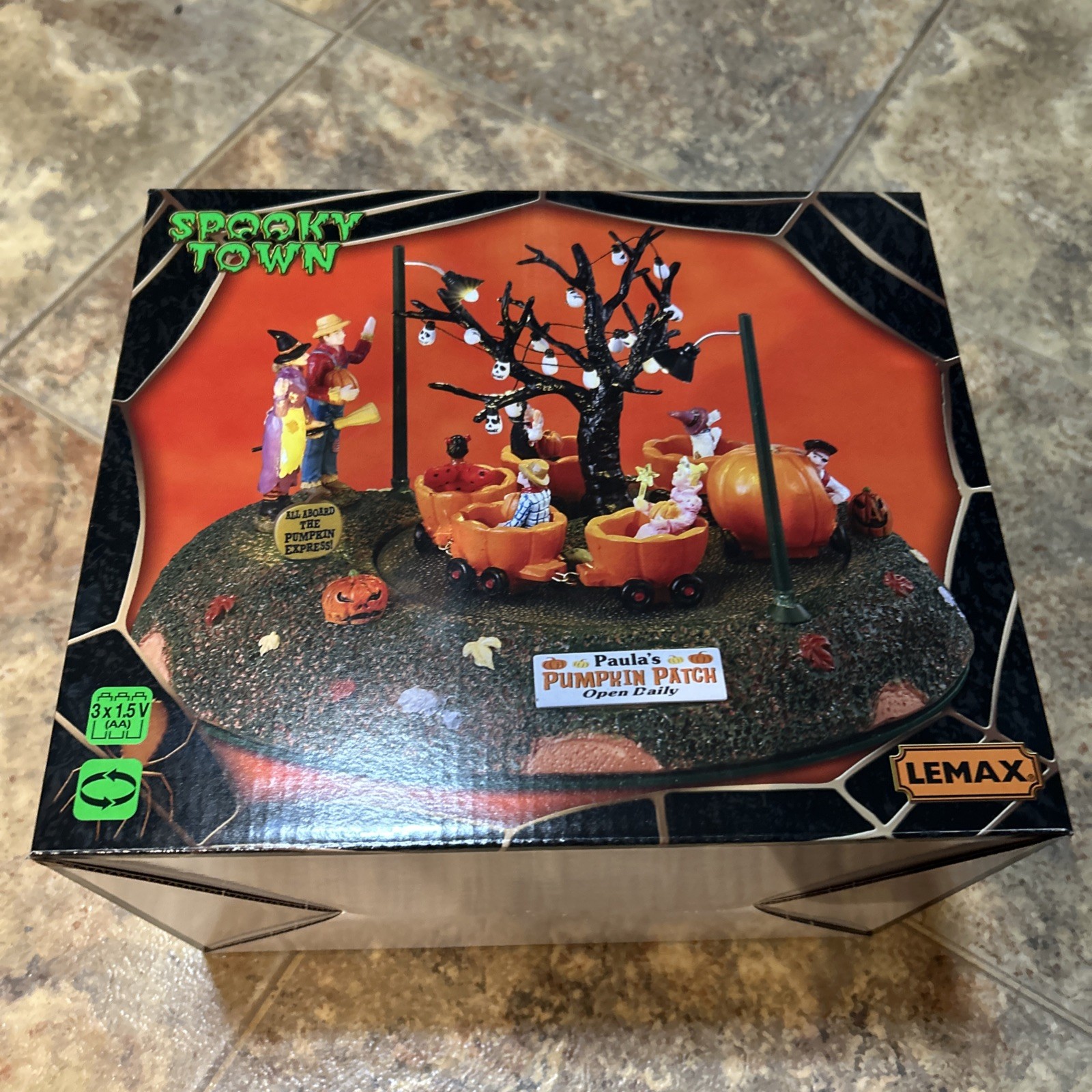 Lemax Paula’s Pumpkin Patch Train Animated Lighted Halloween Village