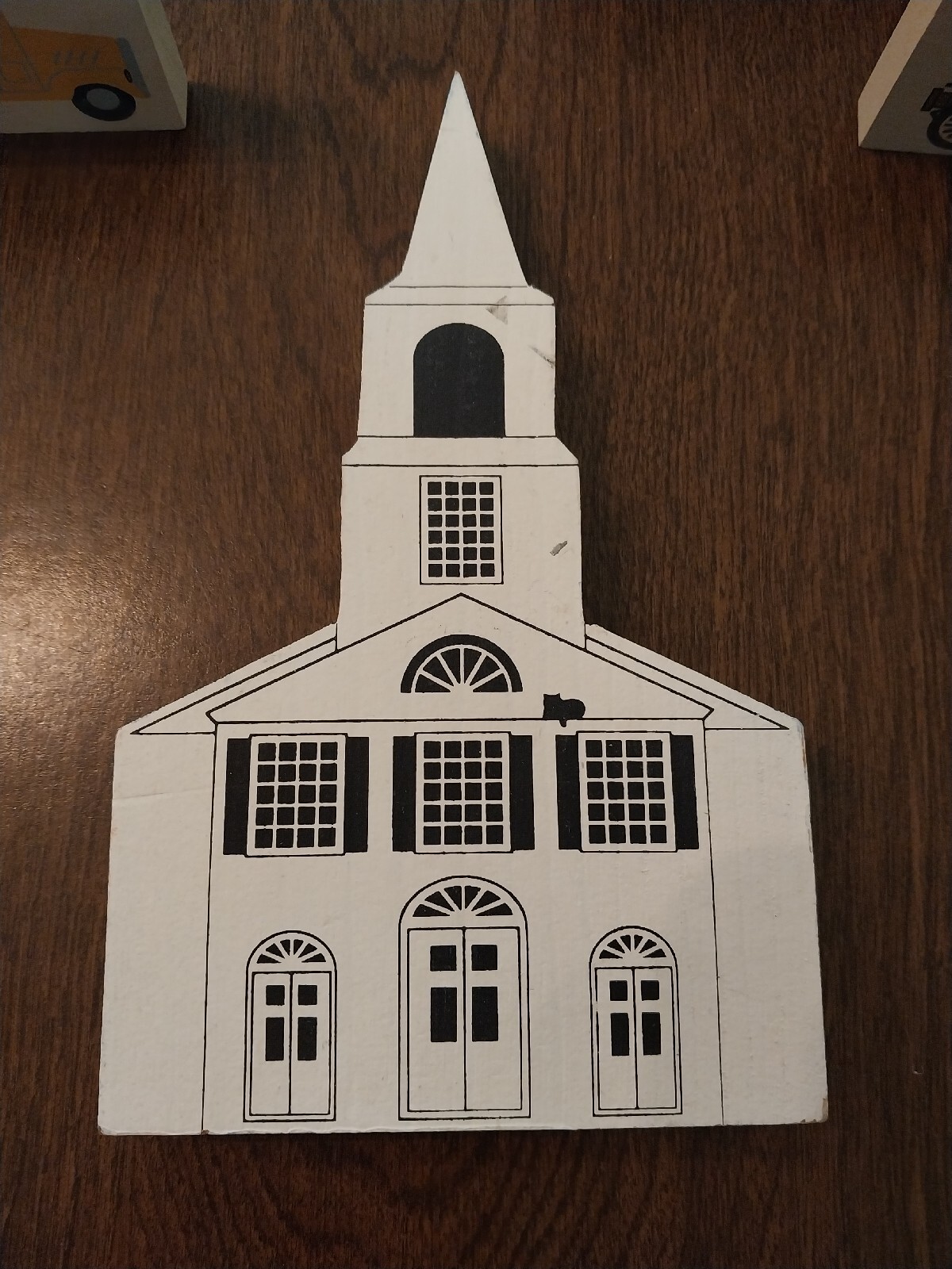 The Cat’s Meow Village Painted Wood Train Church Cars Amish Furniture School Bus