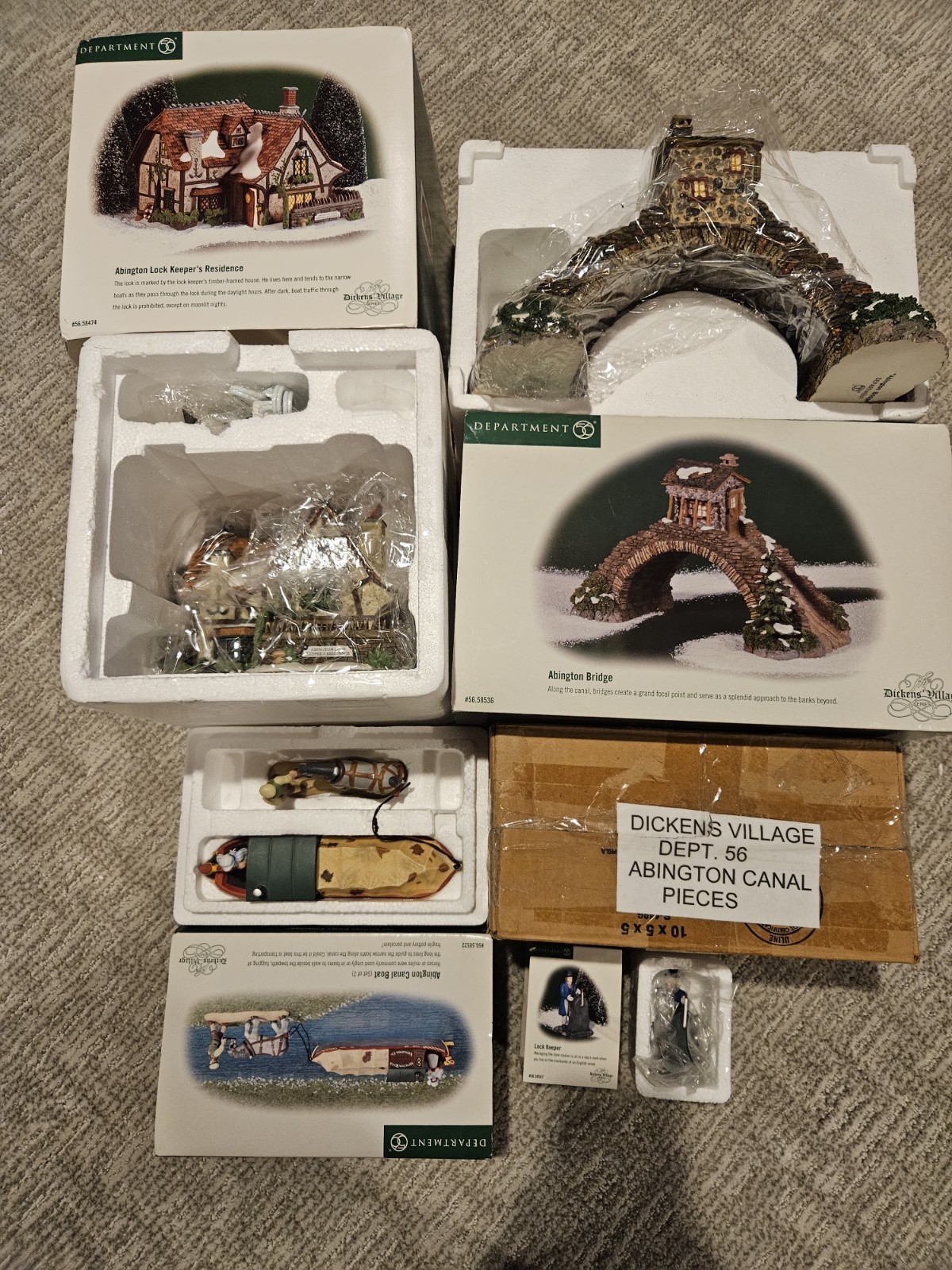 Dept 56 Dickens Village “Abington Lock Keeper’s Residence” 58474 and accessories