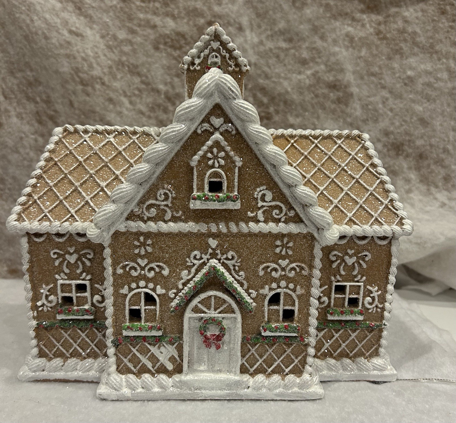 CUPCAKES & CASHMERE Christmas Gingerbread House Large Resin LED Light Up