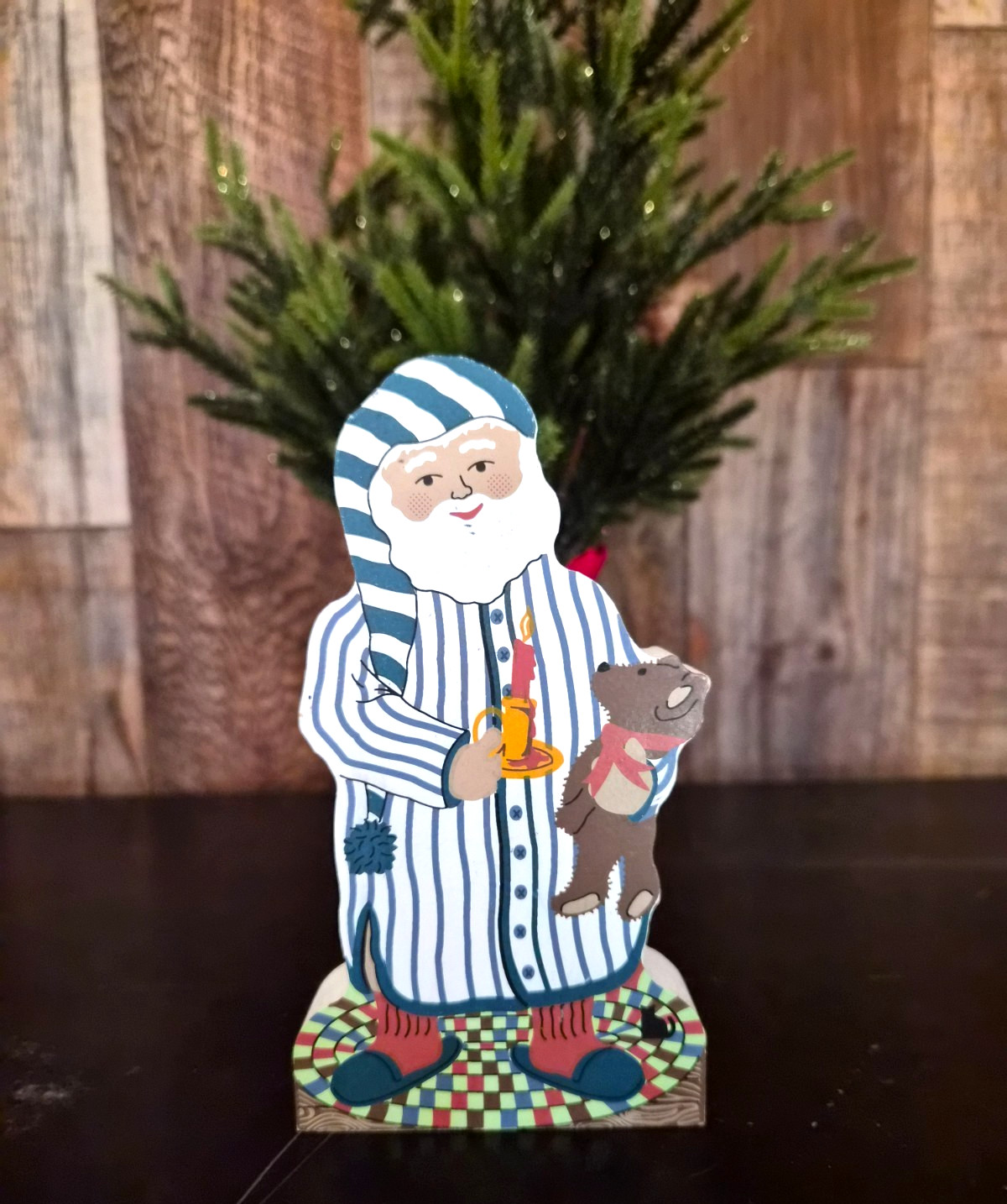 Cat’s Meow BEDTIME SANTA Year 2001 Limited Edition 622/6500 Wooden Shelf Sitter