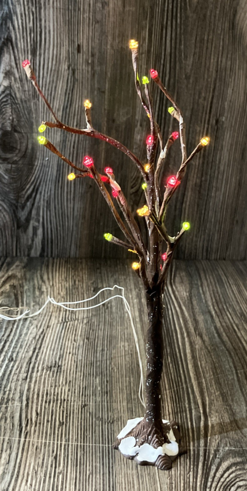 Dept 56 Bare Branch Tree w/25 Lights, Multi-colored 52434, box Tested Work VIDEO