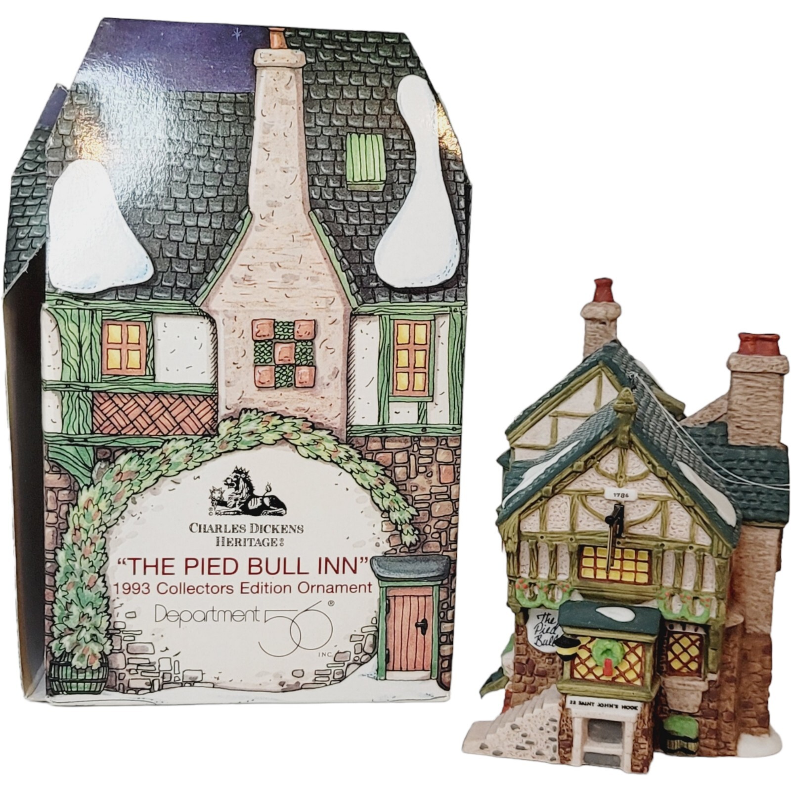 Department 56 Charles Dickens Heritage Village Ornament “The Pied Bull Inn” 1993