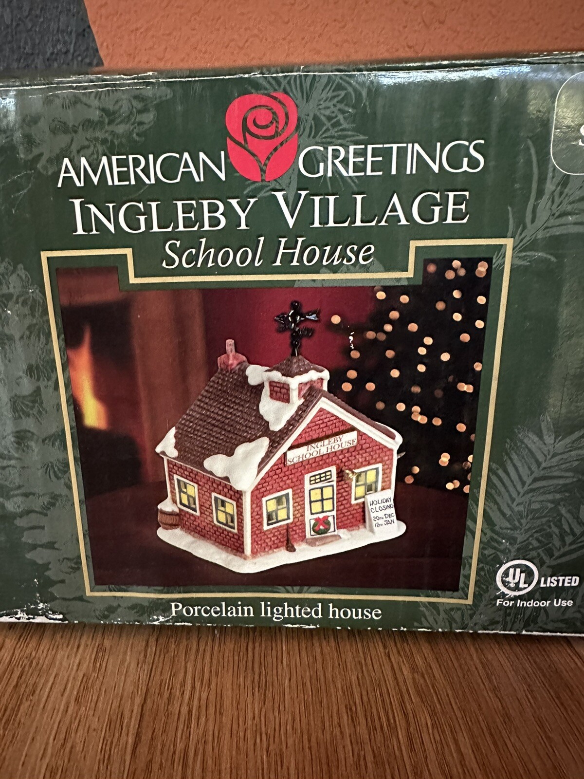 American Greetings Ingleby Lighted Christmas Village School House w/ Box