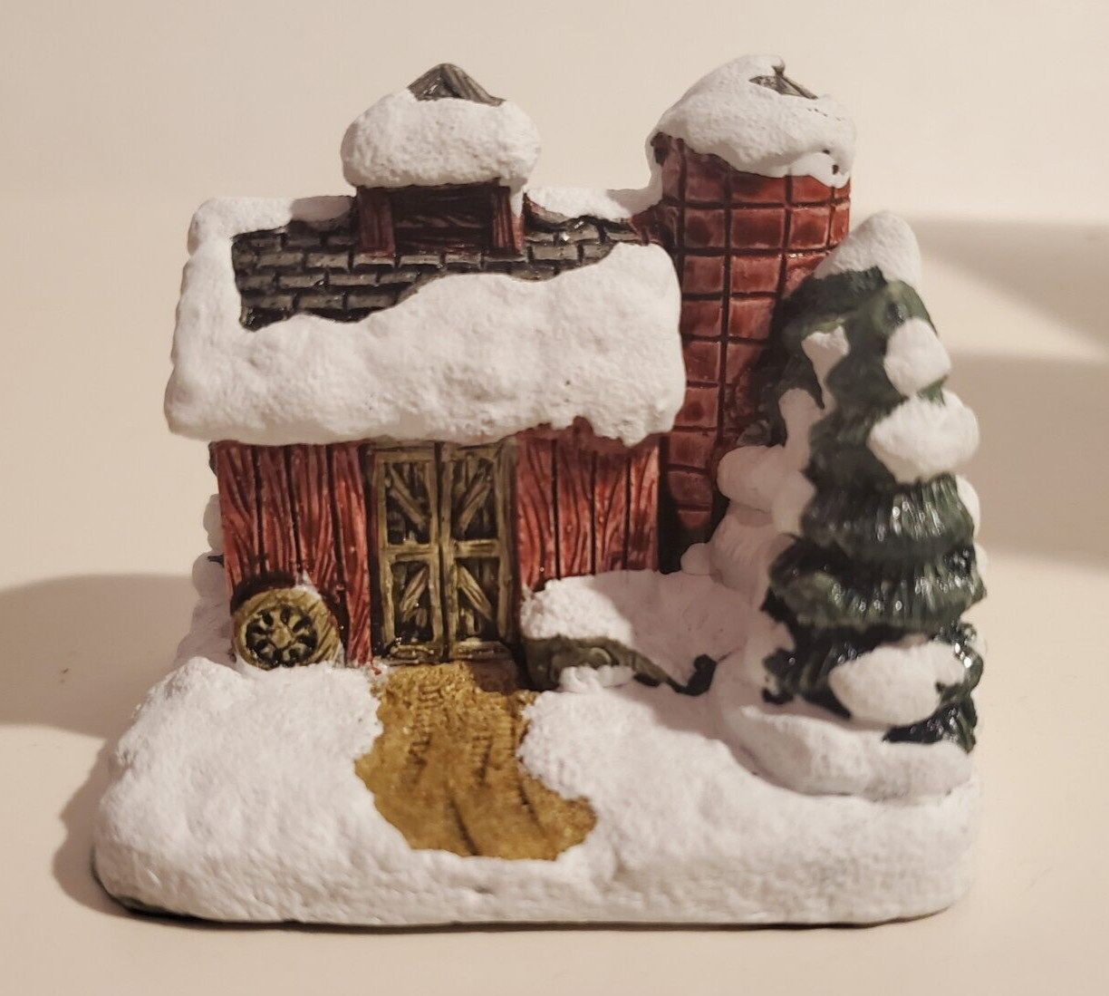 AMERICAN RUSTIC SERIES COLD CAST COUNTRY CHRISTMAS COTTAGE BARN SILO FIGURE 1989