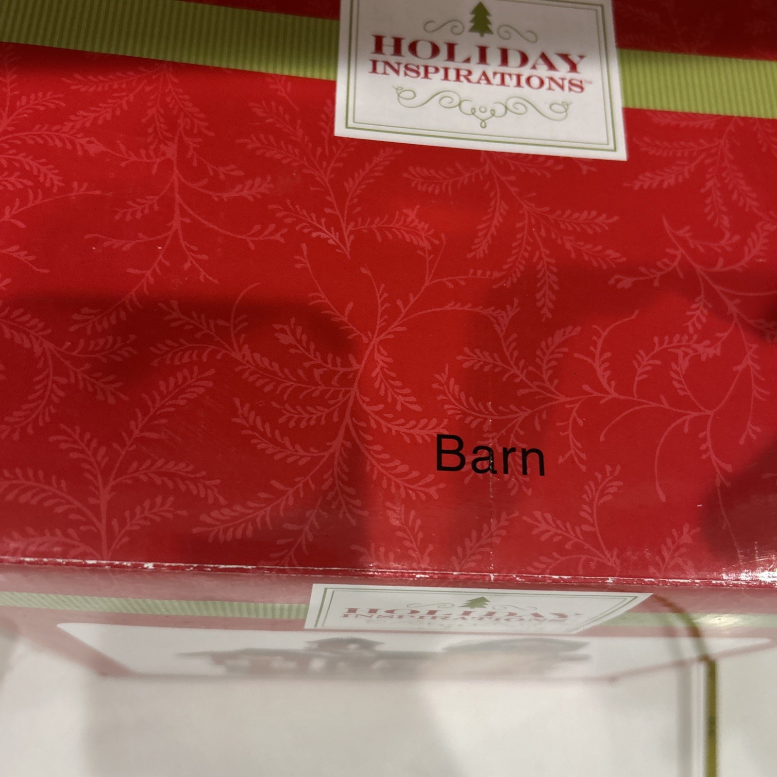 Holiday Inspirations Red Barn, Christmas Village 2012 Porcelain Lighted Building