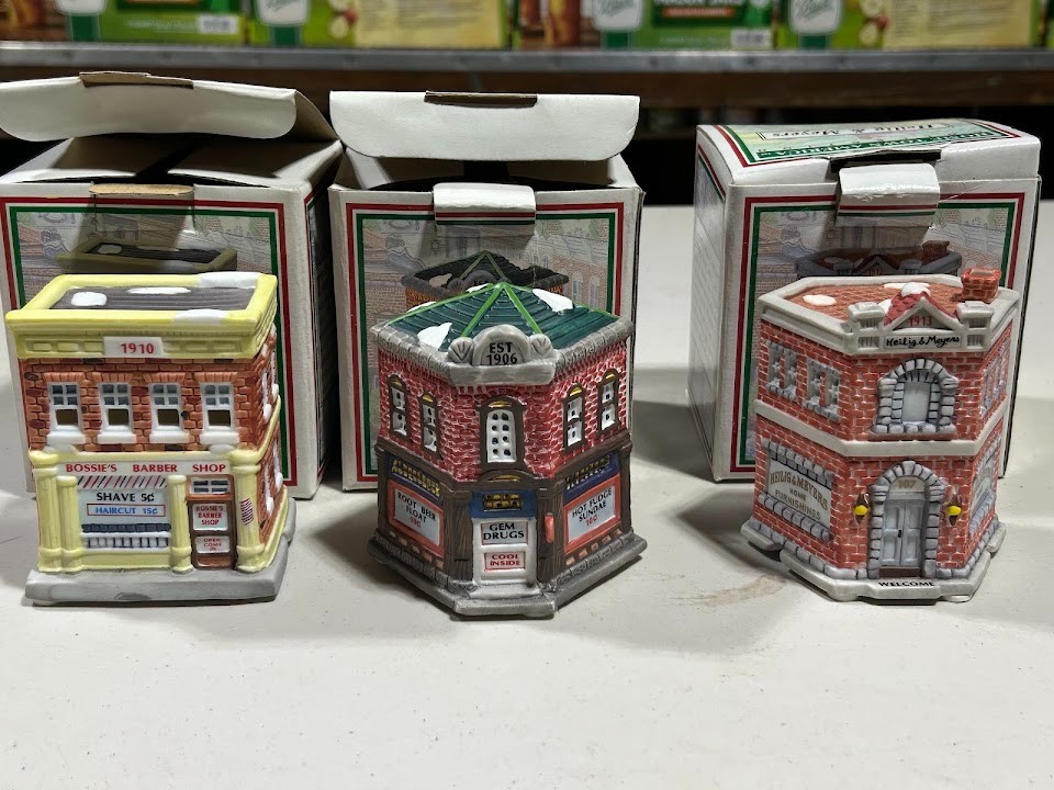 American Landmarks Collection, set of three old time village stores.