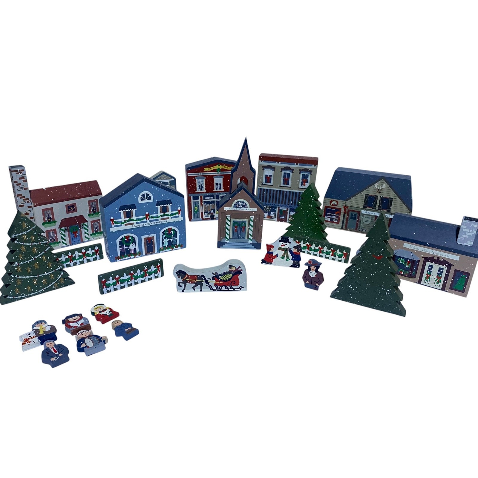 Noblesville Indiana Town Square Village Wood Collection Lot 23 Pieces