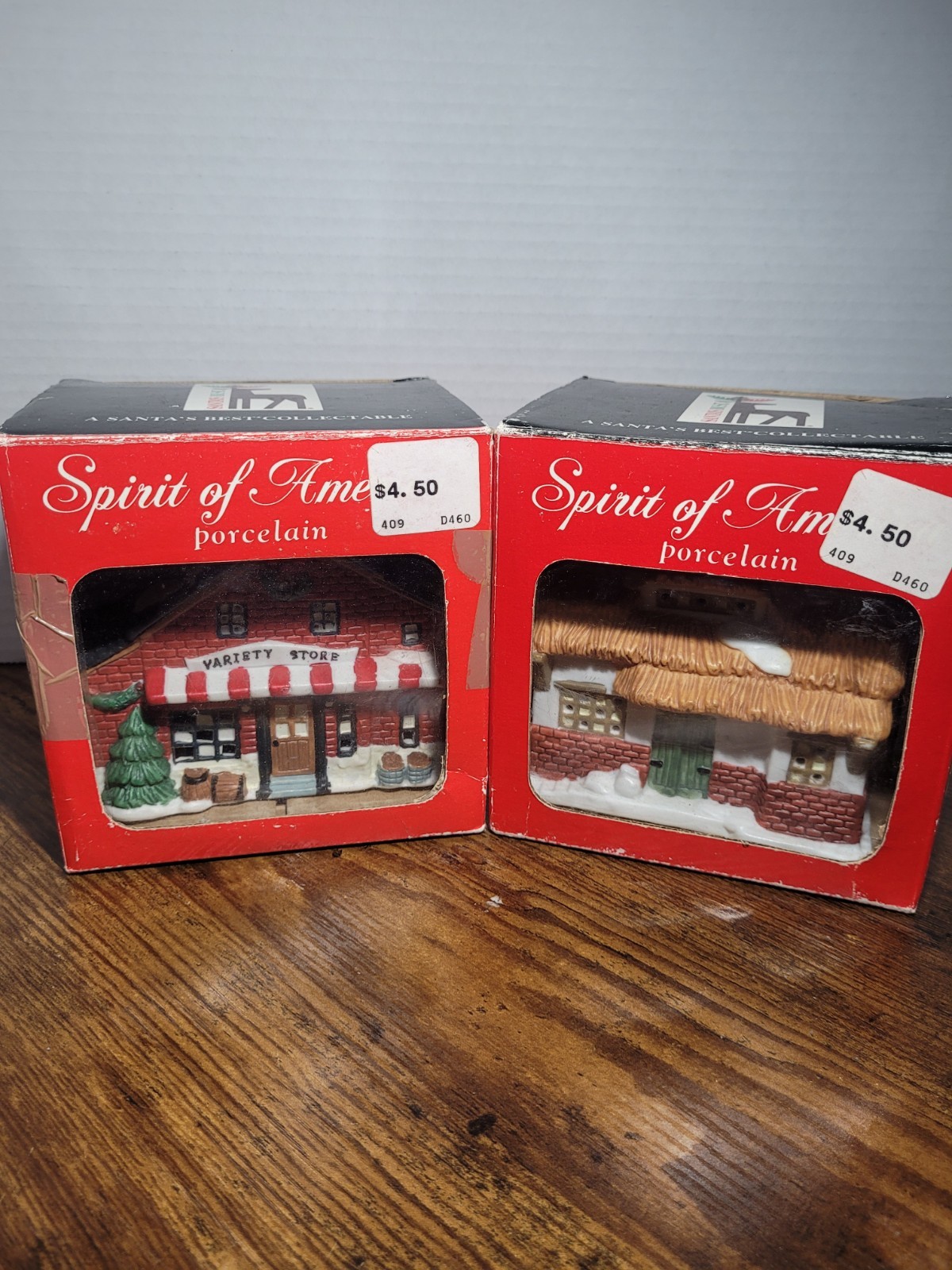 Spirit Of America,Santa’s Best ~ Porcelain Christmas Cottage & Store ~1994