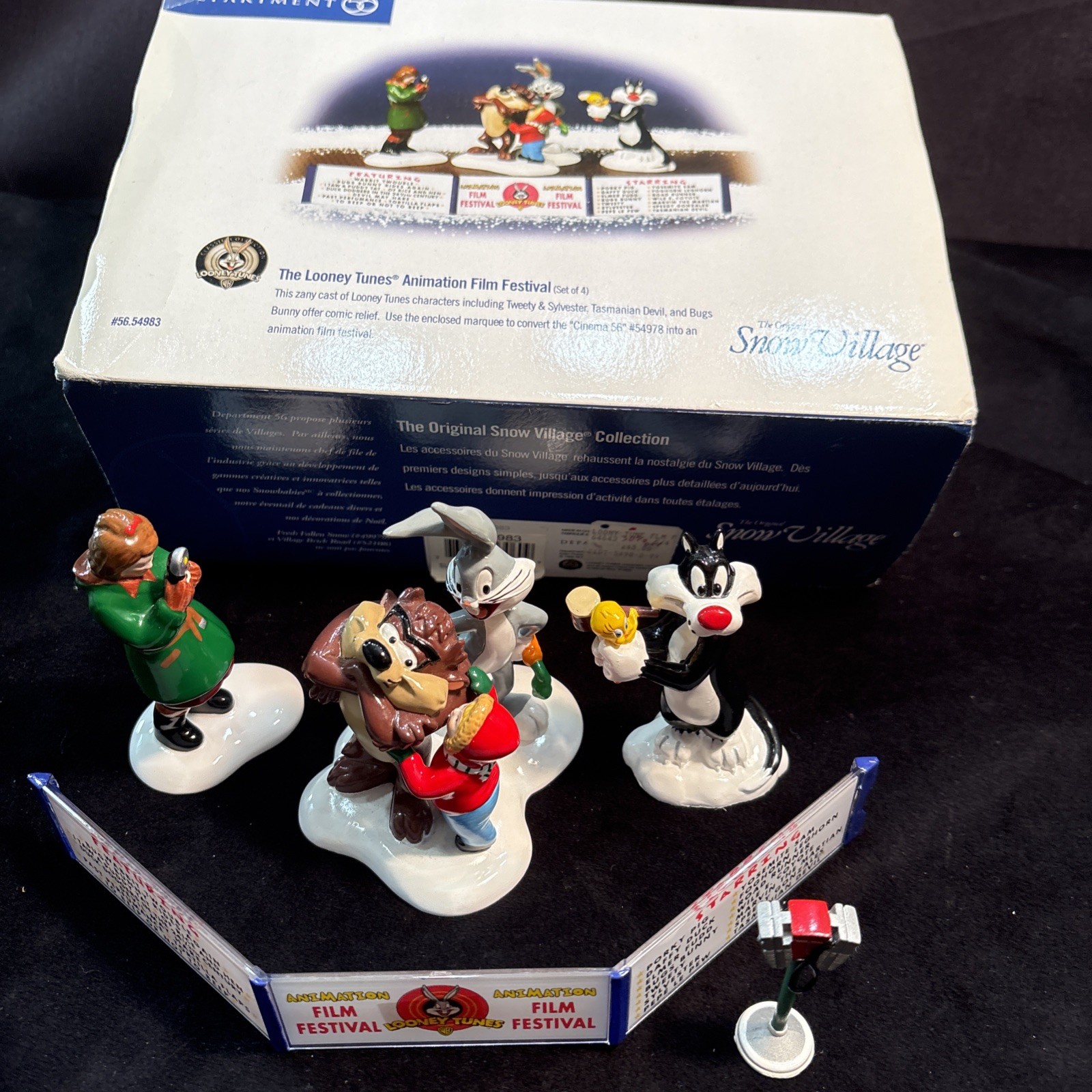 Department 56 Snow Village Looney Tunes Animation Film Festival Nice! Freeship!