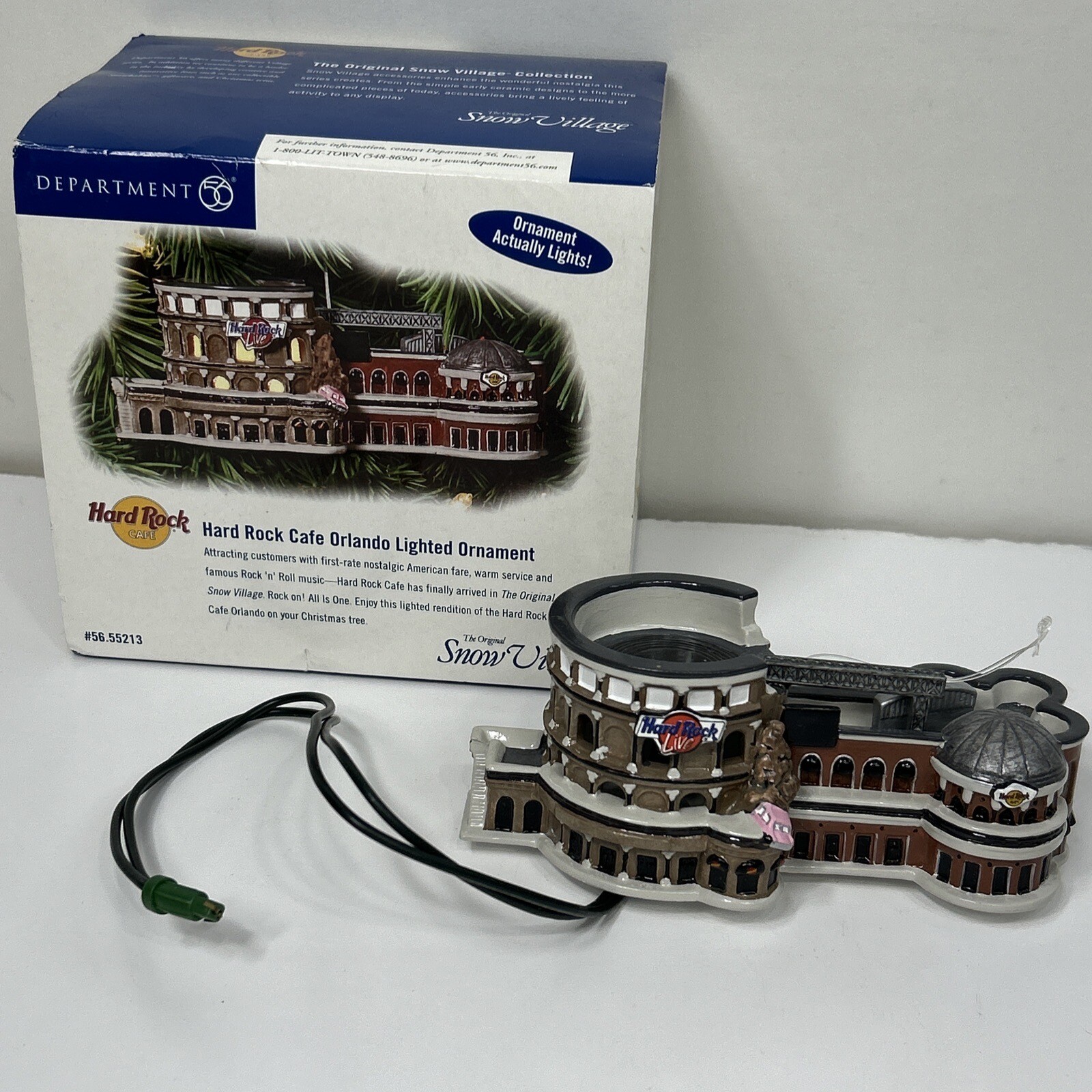 Dept 56 Hard Rock Cafe Orlando Ornament Lighted 55213 Snow Village Christmas