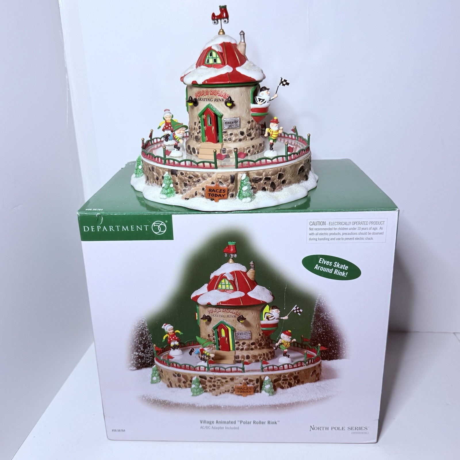 Department 56 North Pole Series Polar Roller Rink Illuminated Christmas Village