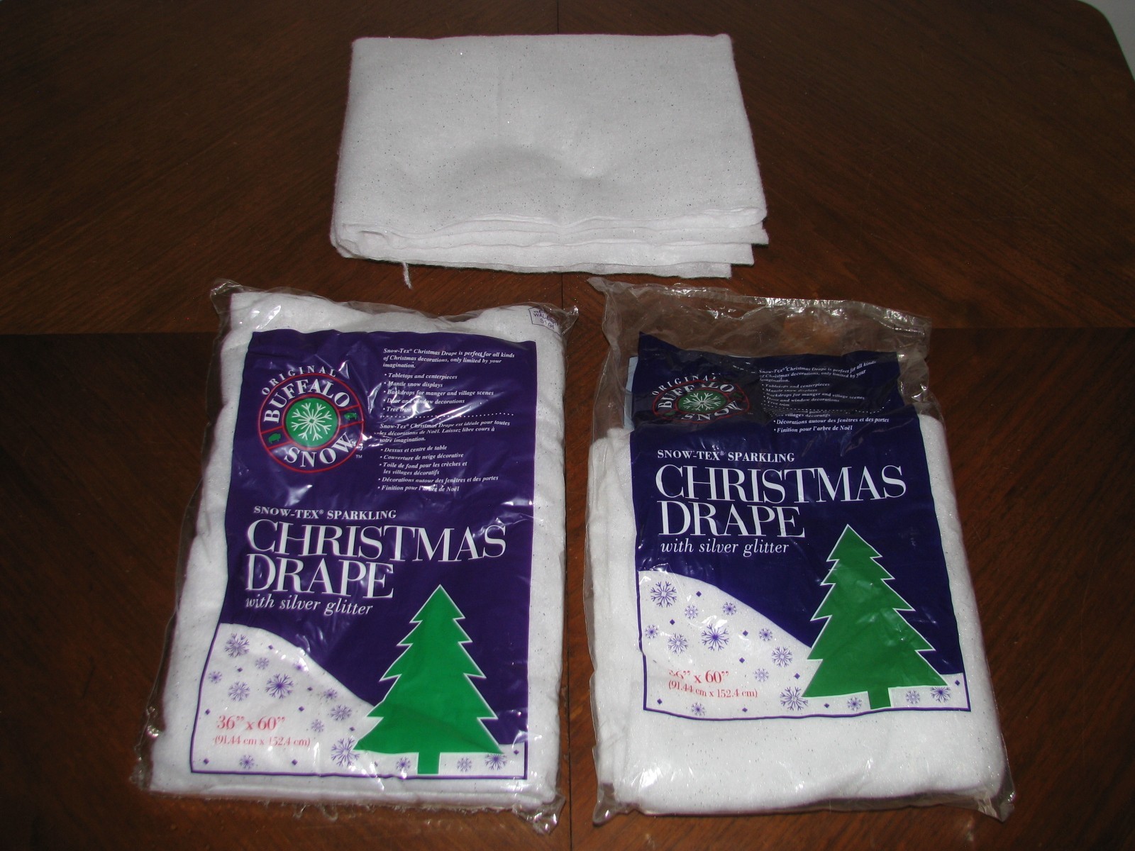 Buffalo Snow Christmas Village Drape Glittered Snow Blanket Ground Cover