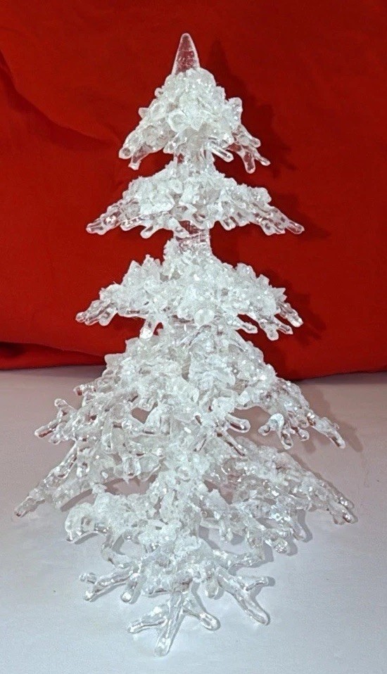 Department 56 Icy Trees Medium Set of 2 Village Accessories 10” & 6” Christmas