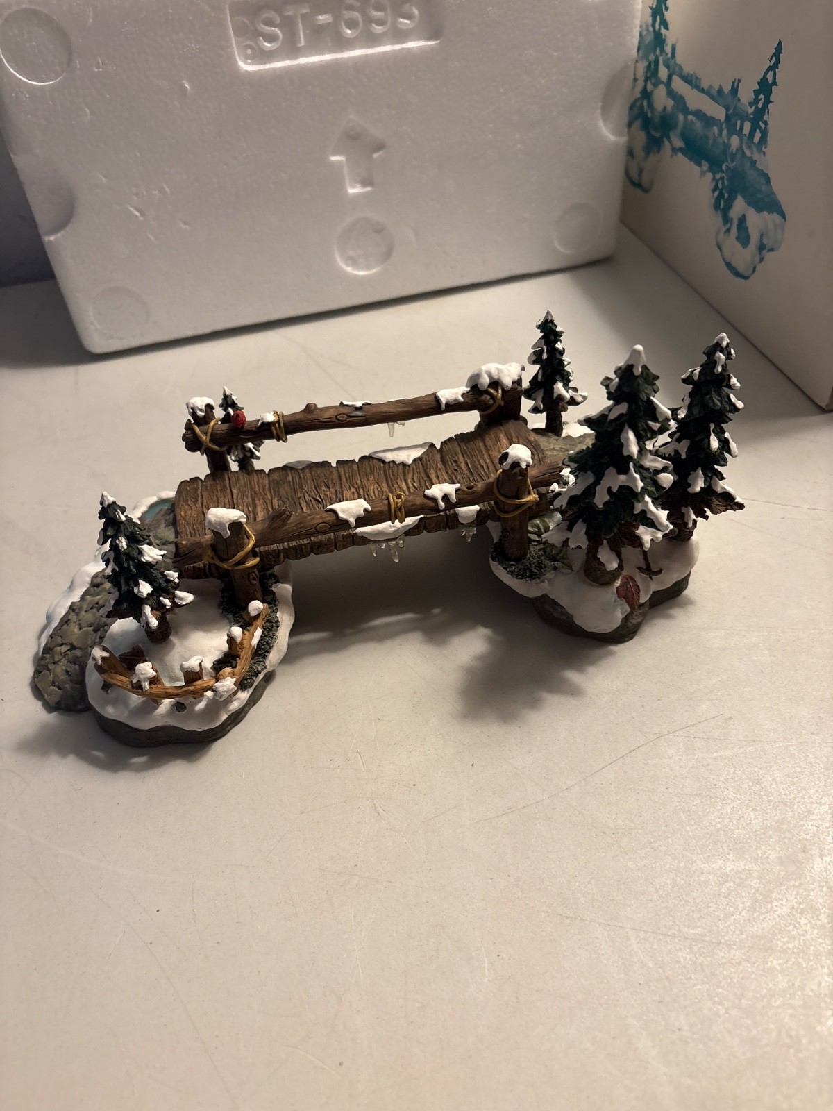 DEPT 56 SNOW VILLAGE MILL CREEK WOODEN BRIDGE 52653 RETIRED CHRISTMAS ACCESSORY