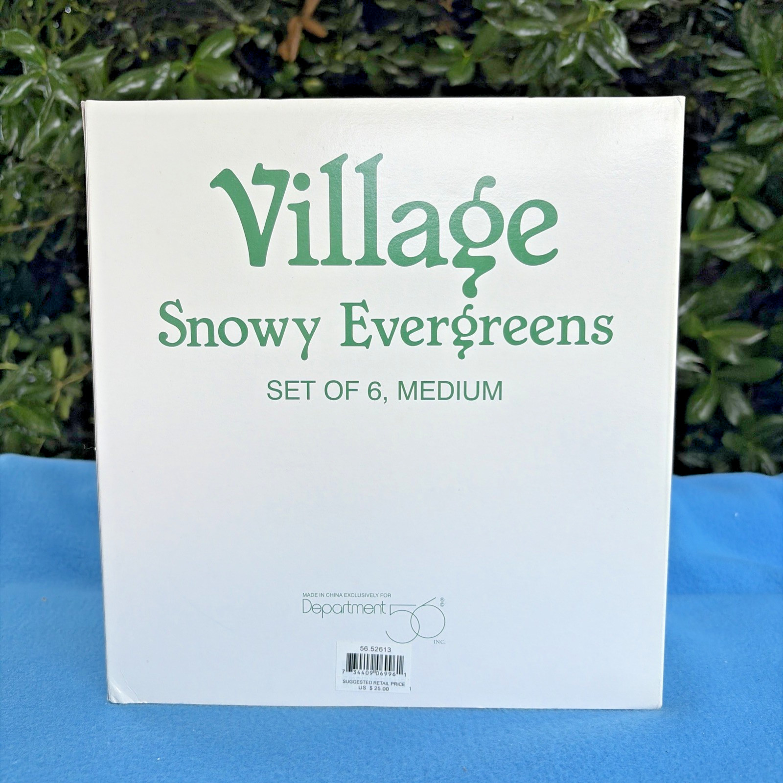 NIB Dept 56 – Snowy Evergreens Medium – Village Accessories – #52613 – Set of 6