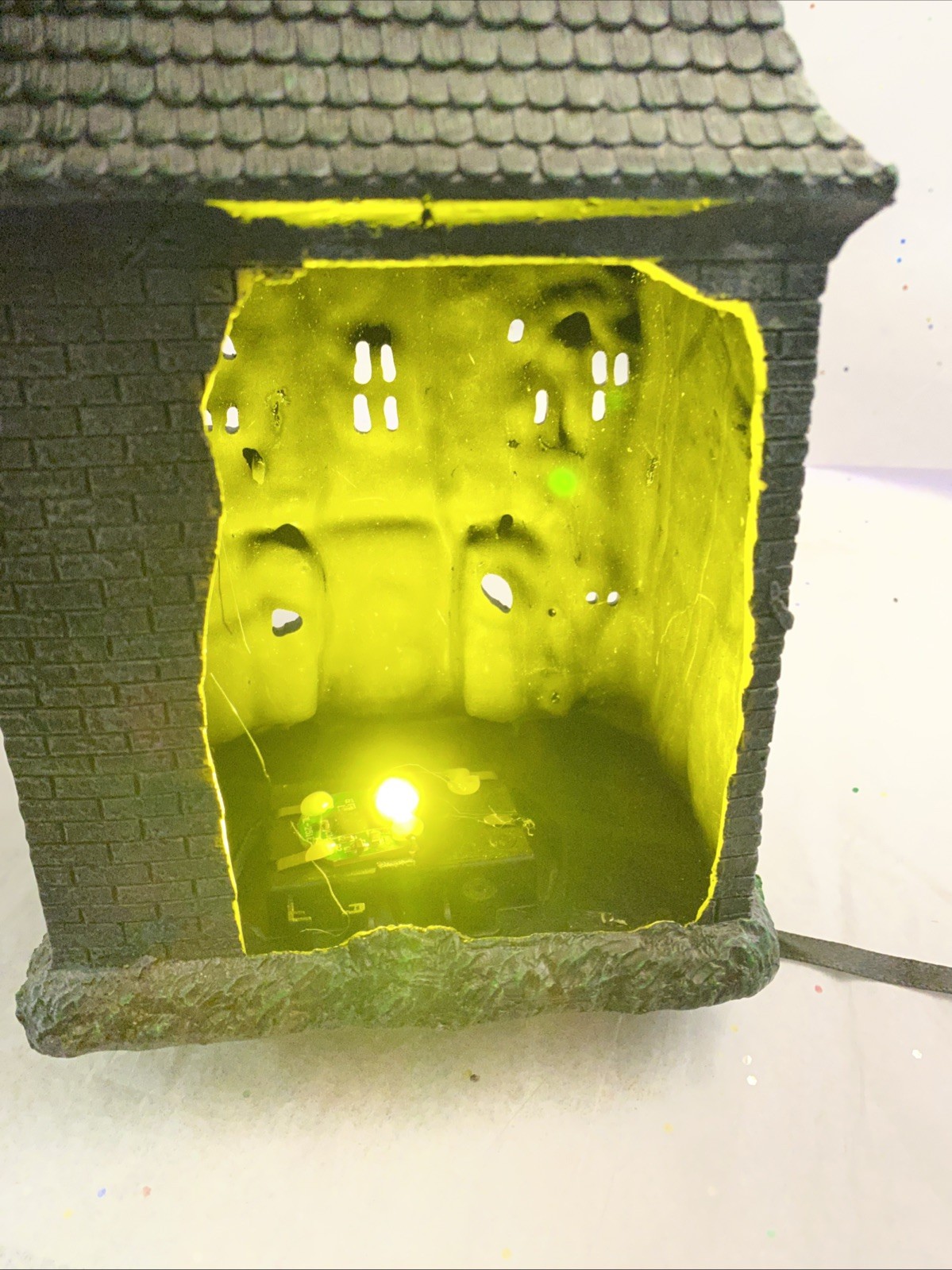 Psycho House Resin Light Up Halloween Haunted House 9.5”