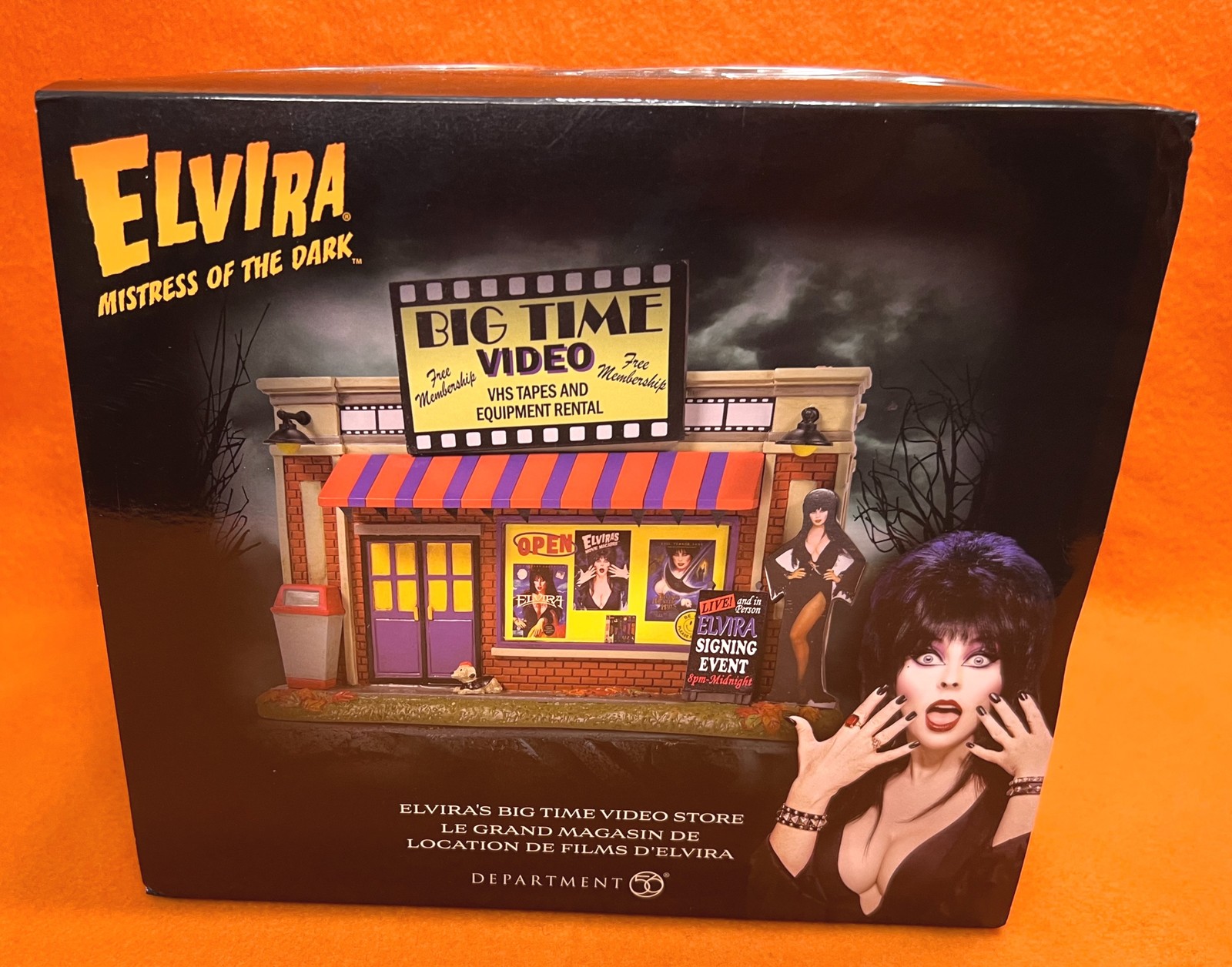 Department 56 Elvira Mistress of the Dark Big Time Video Store Halloween Village