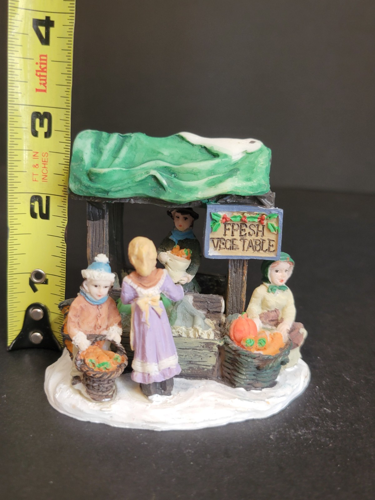Holiday Time Santas Workbench Christmas Village Vegetable Stand Seller Kiosk