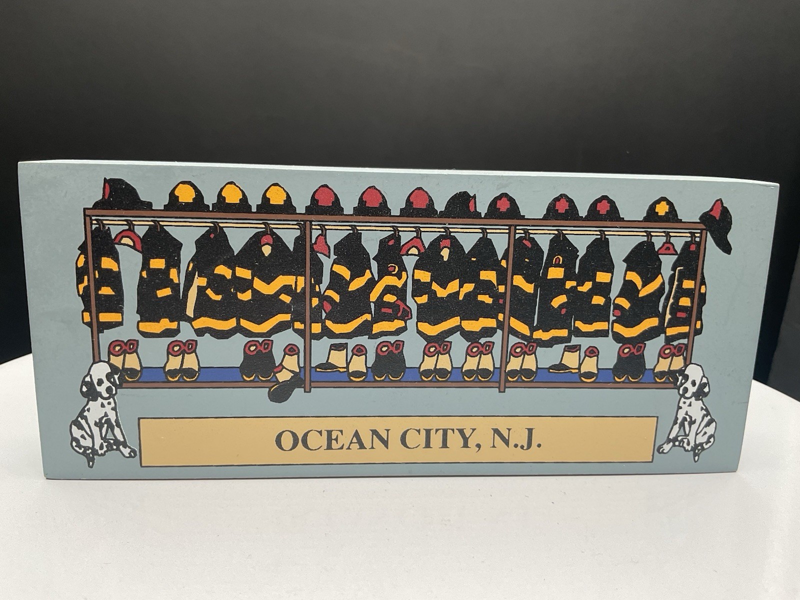 Hometowne Collectibles Firefighter Series Bunker Rack Ocean City NJ Wood 1996