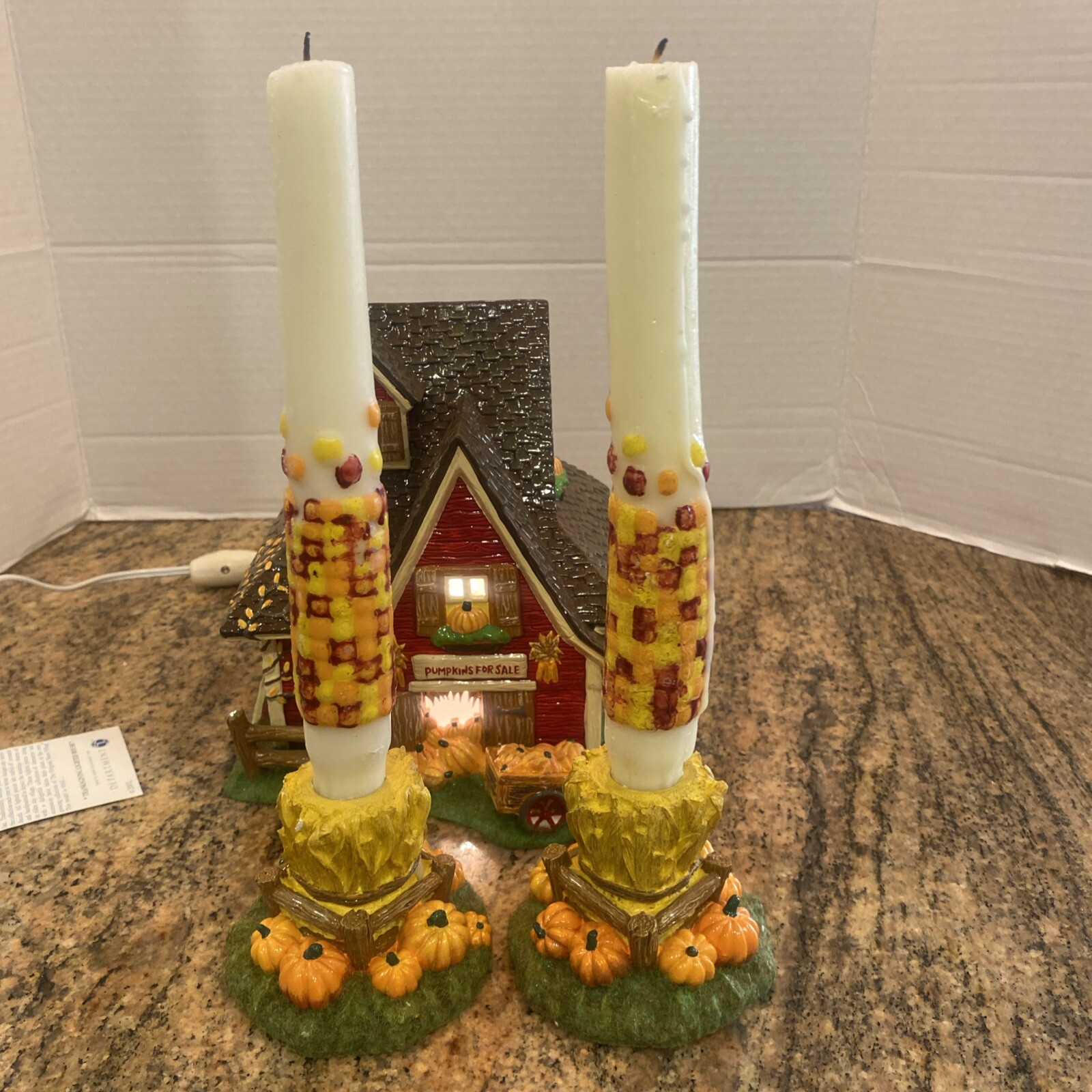 2001 Department 56 Thanksgiving Lighted House Lights Work (Original Candles)