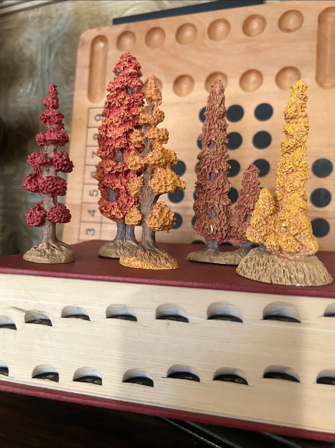 5 Red Orange Yellow Fall Foliage Village Dept 56 Autumn Trees