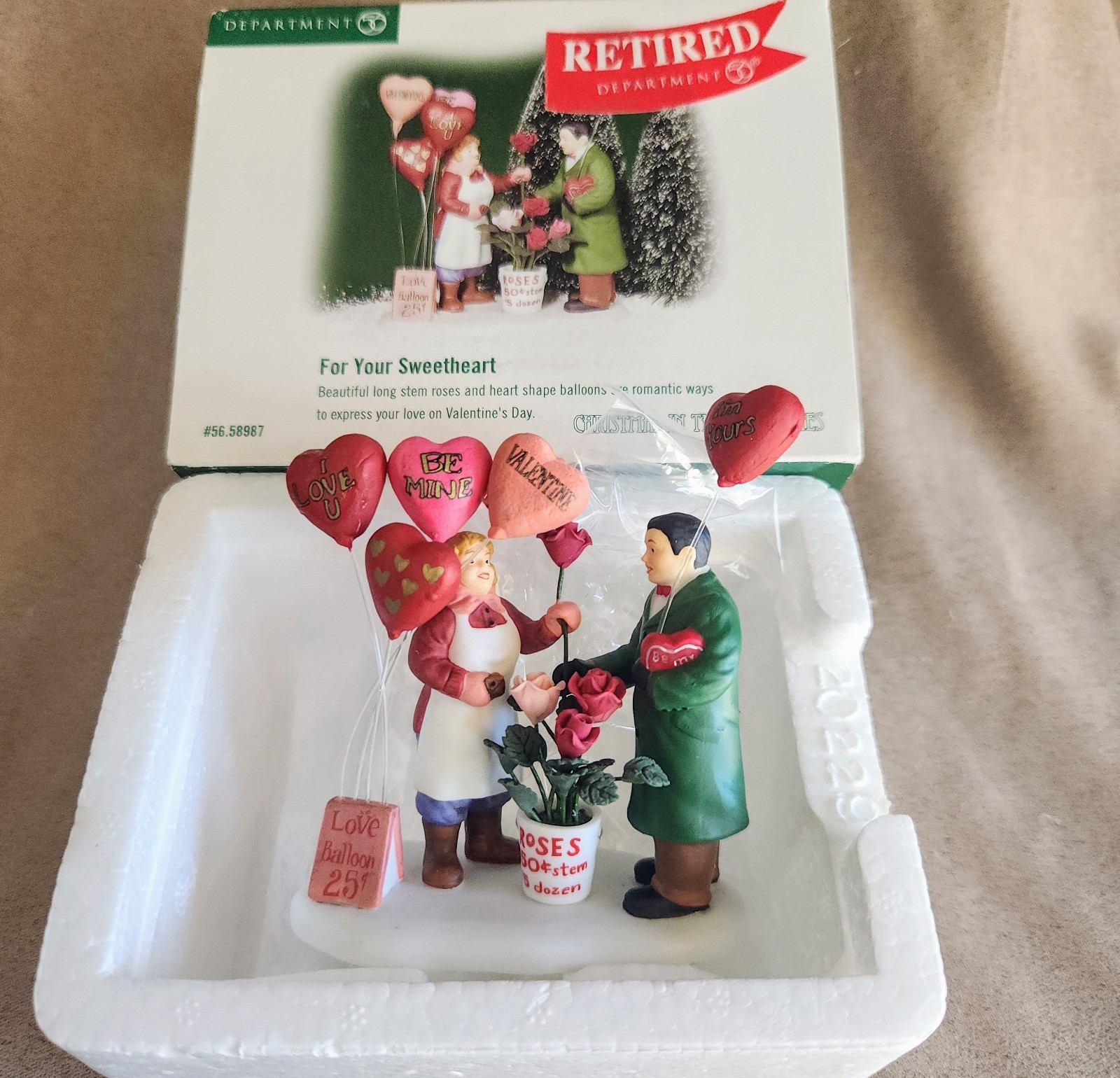 For Your Sweetheart #58987 Department 56 Christmas In The City -BUYER GUARANTEE