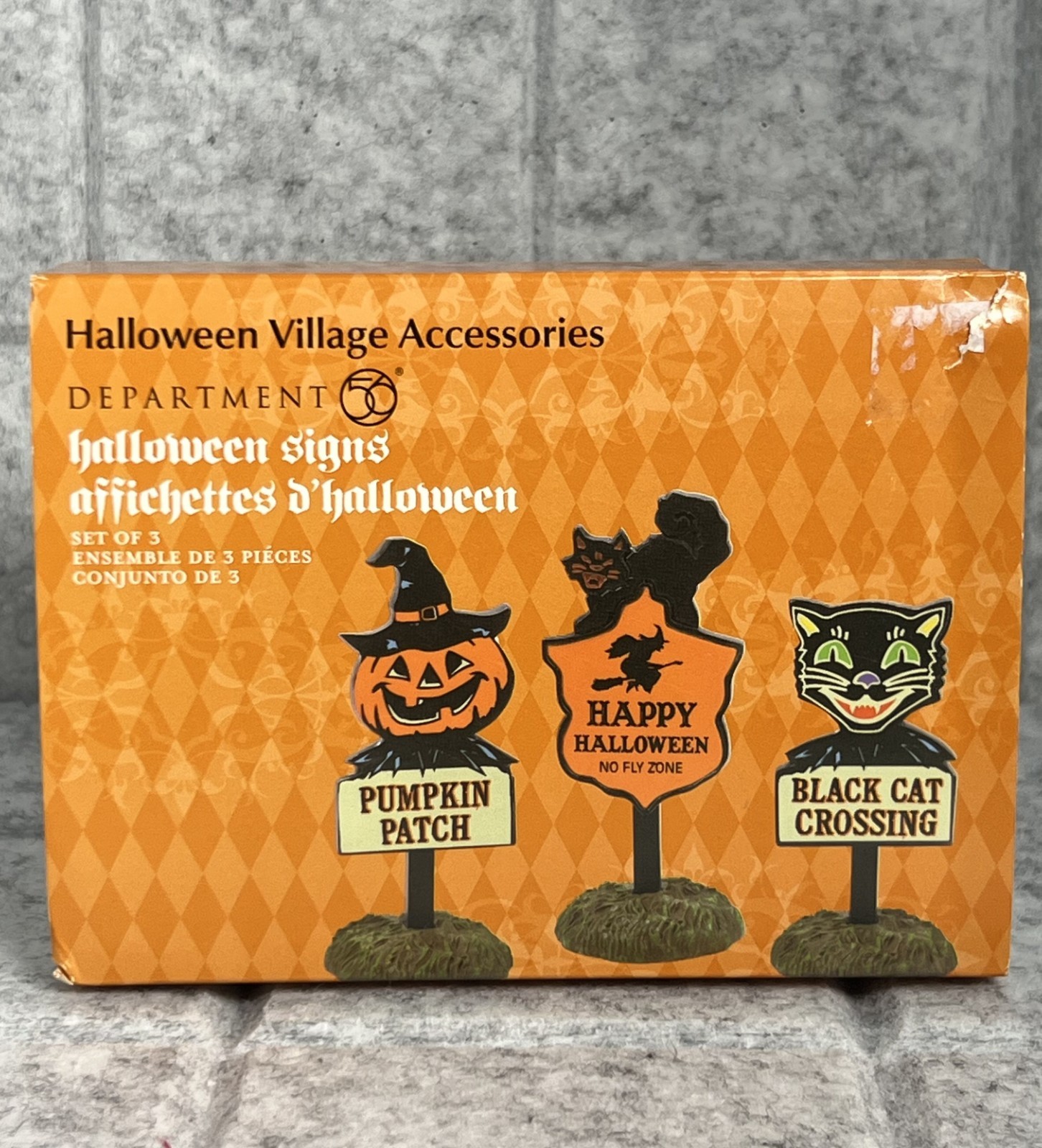 Department 56 Halloween Village Halloween Signs Set of 3 – NEW