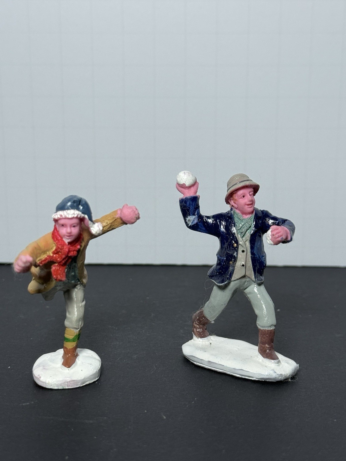 Adult Snowball Fight Lemax Christmas Village Accessory