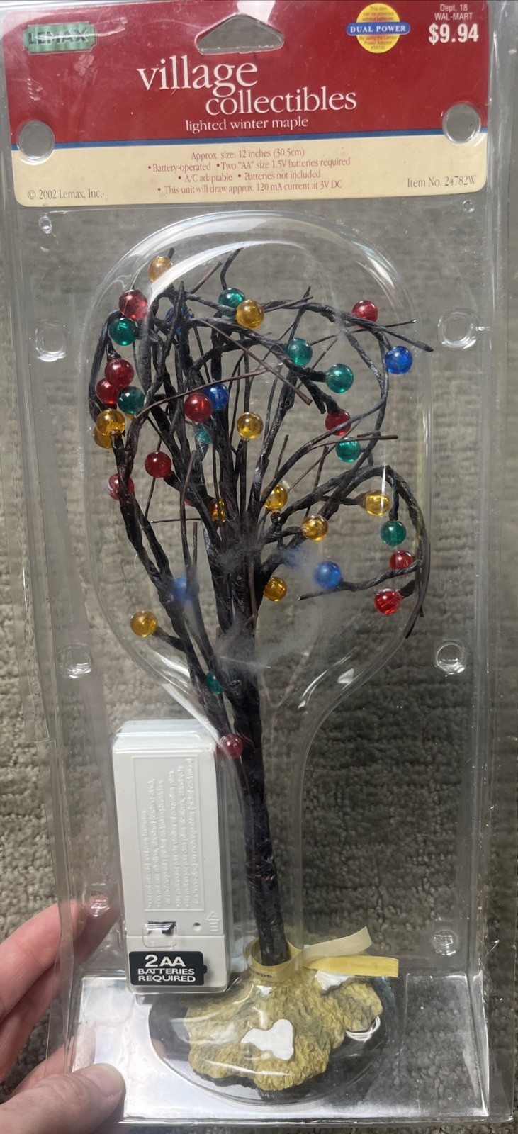 Lemax 2002 Christmas Village Accessories Lighted Winter Maple Tree Large 24782W