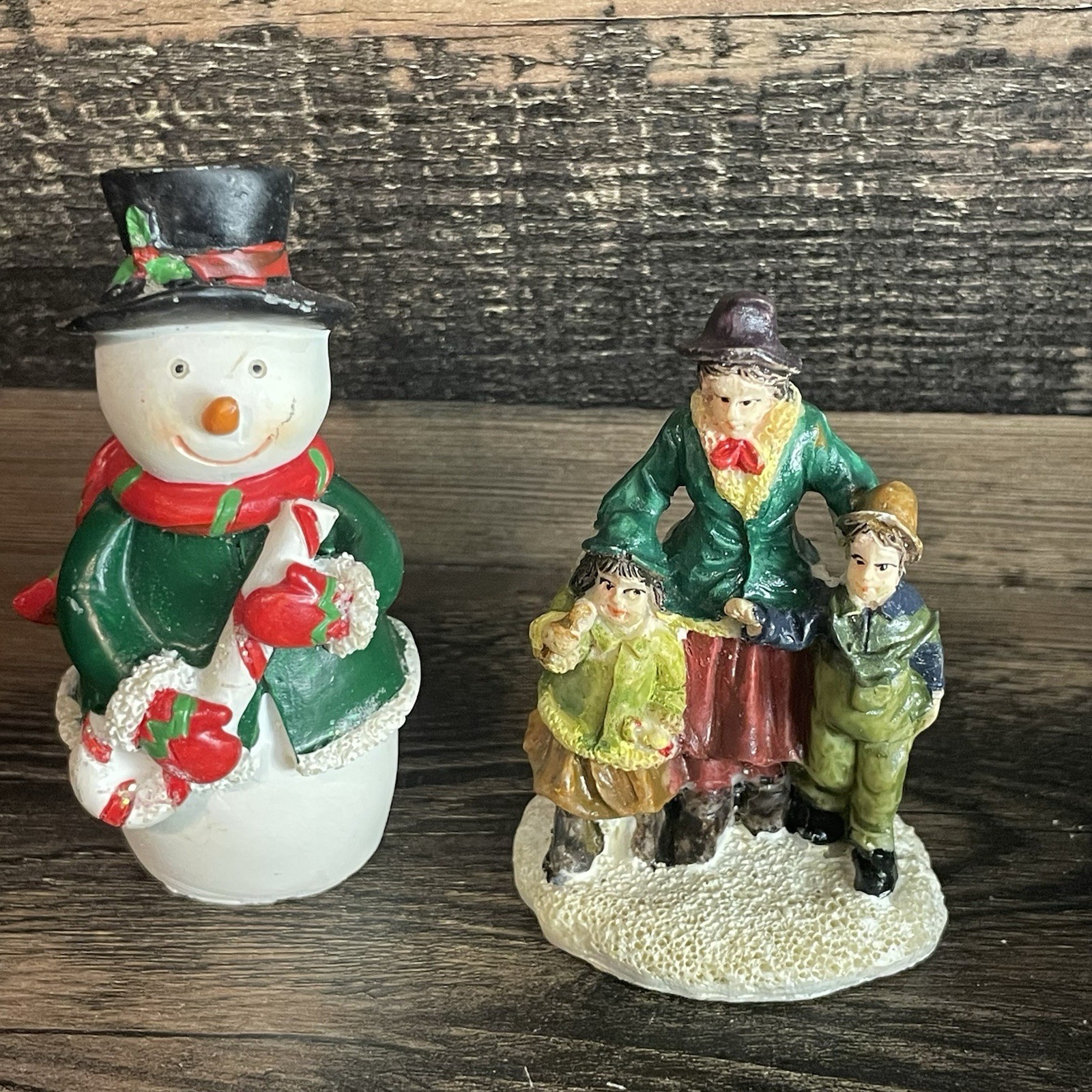 Lot of 14 Vintage Christmas Village Figurines Miniature Holiday Please Read