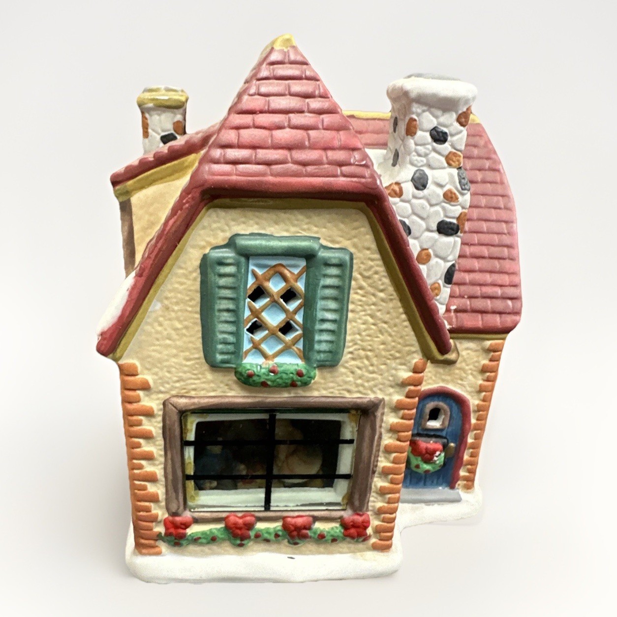 Vintage Longrich Ltd. Christmas Family Village House 7” Tall