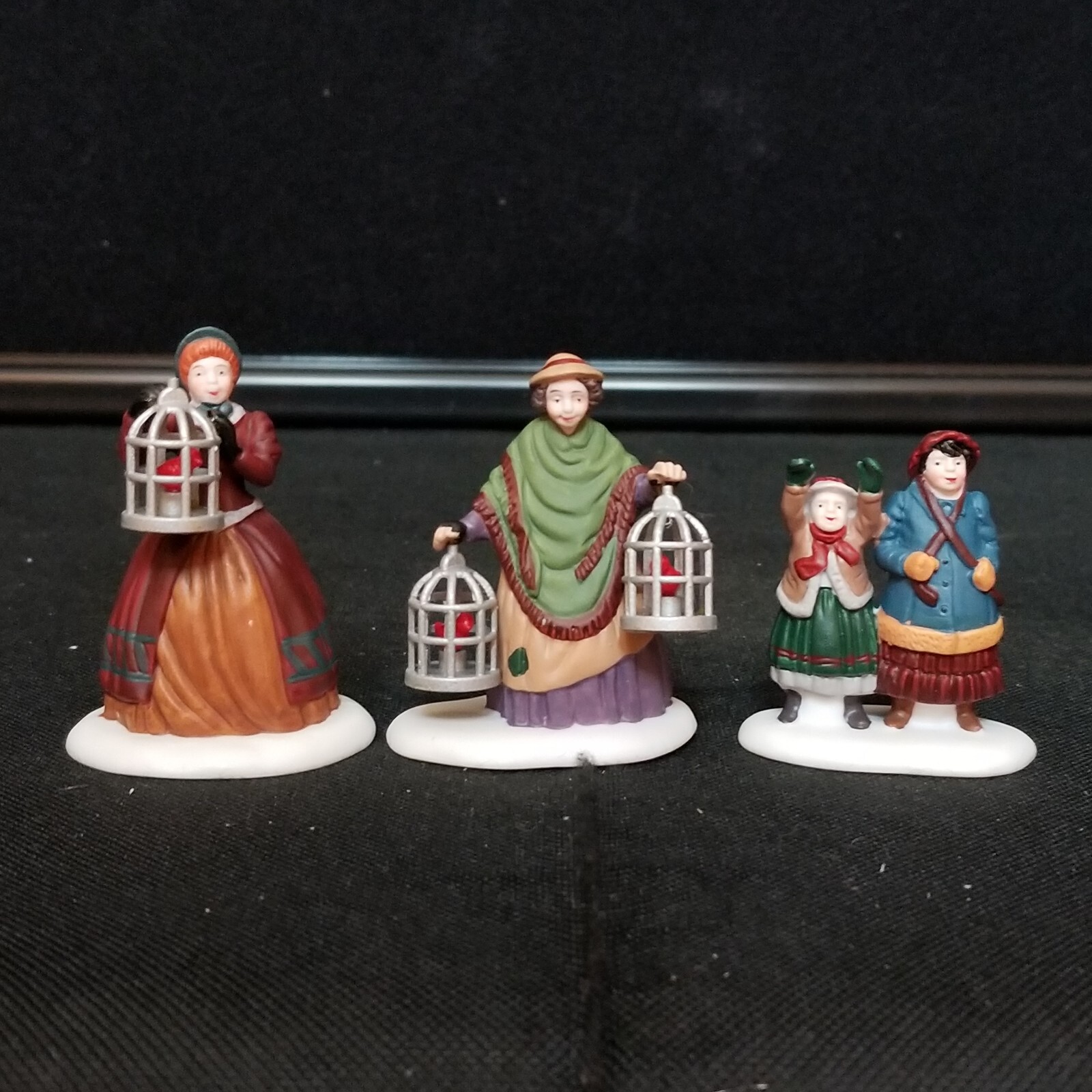 Vtg Dept 56 Heritage Village The Bird Seller Figure Set 5803-3