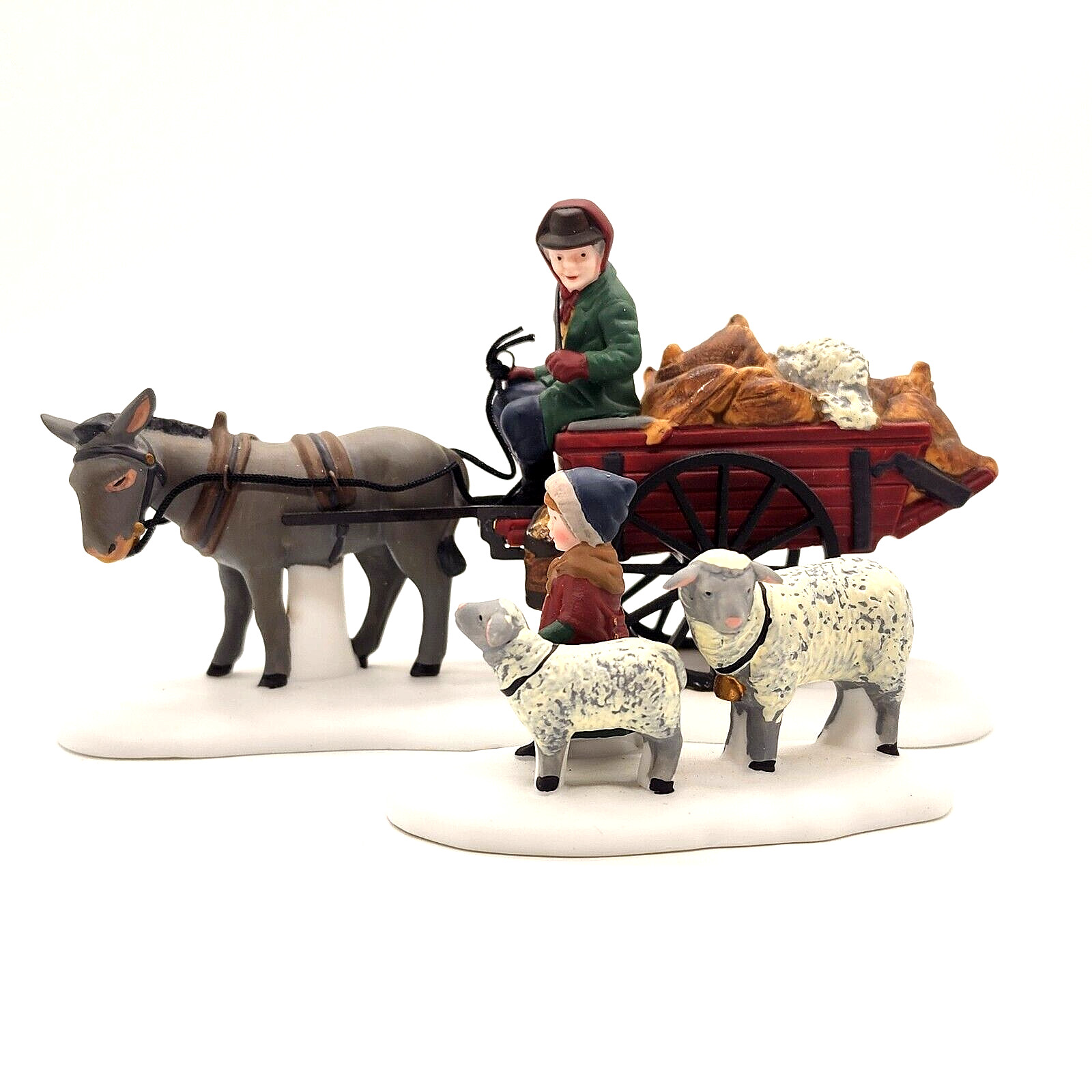 Dept 56 Dickens Village BRINGING FLEECES TO THE MILL 58190 set of 2 countryside