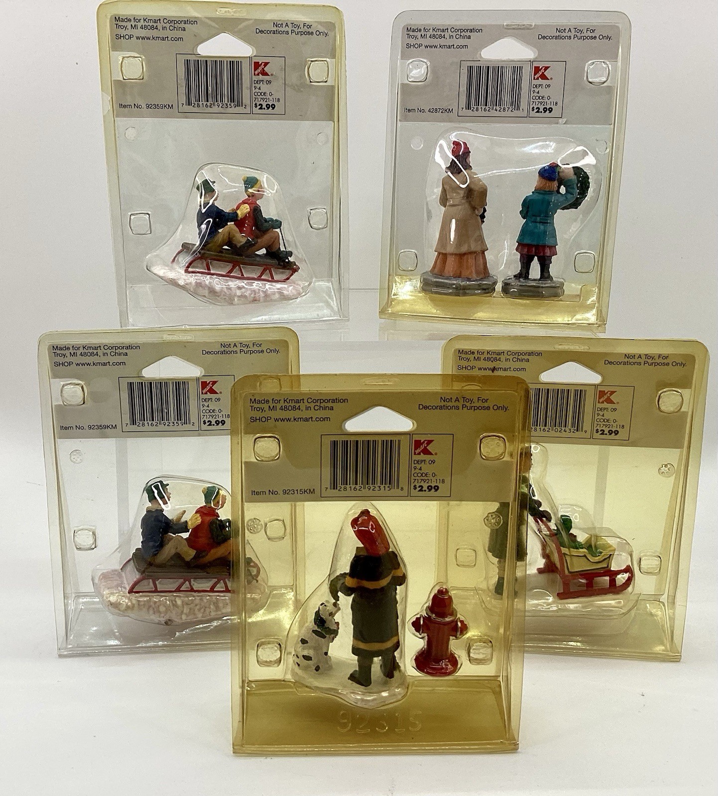 1999-2004 Lexmax Snow Village Characters “Coventry Cove” New In 5 Packages Kmart