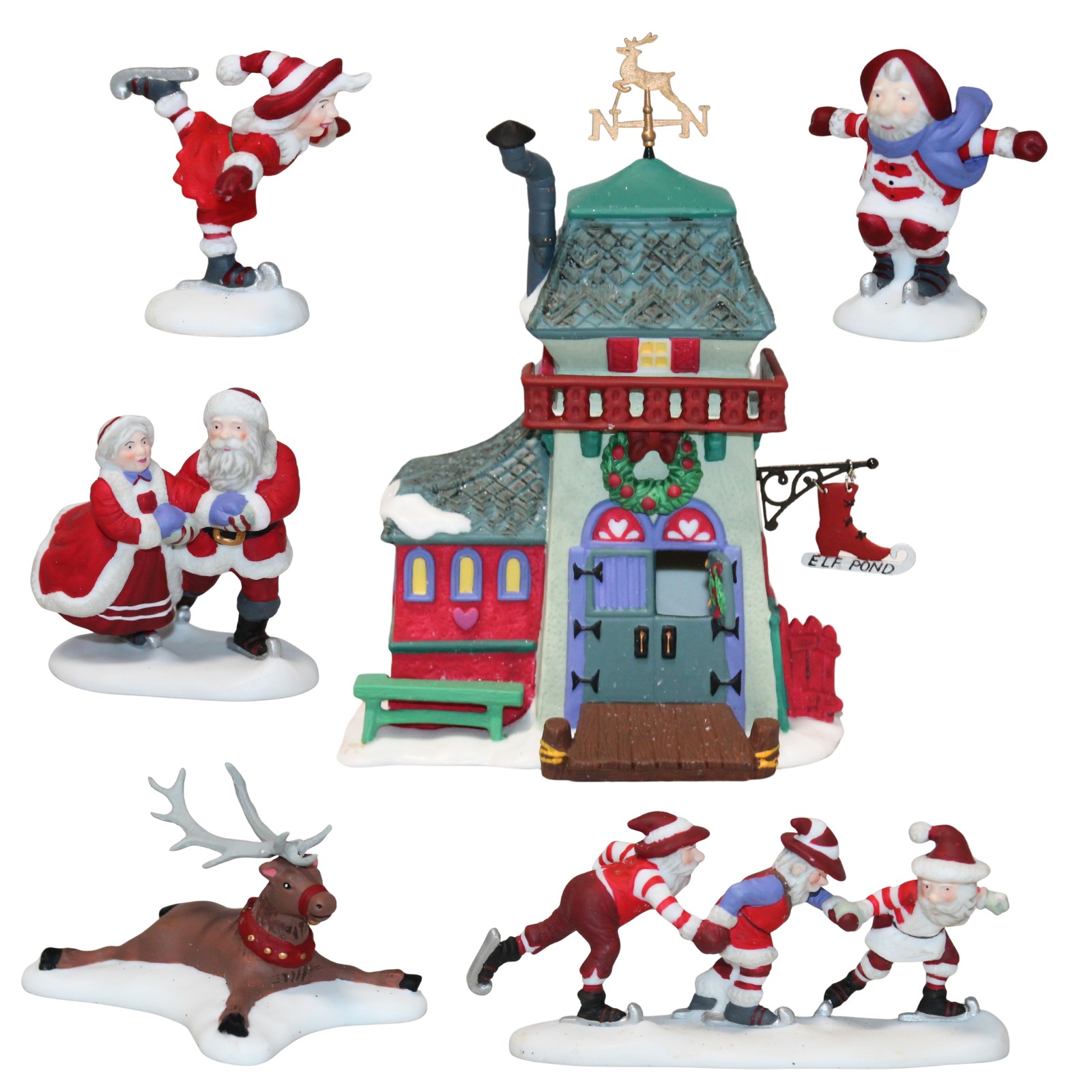 Department 56, Peppermint Skating Party (56363) Set of 6, NIB
