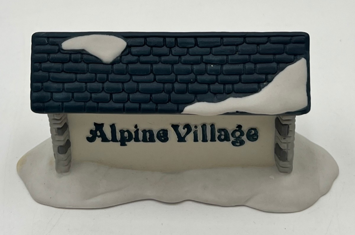 Dept 56 Heritage Village Alphine Village Sign 6571-4 Christmas Holiday Retired