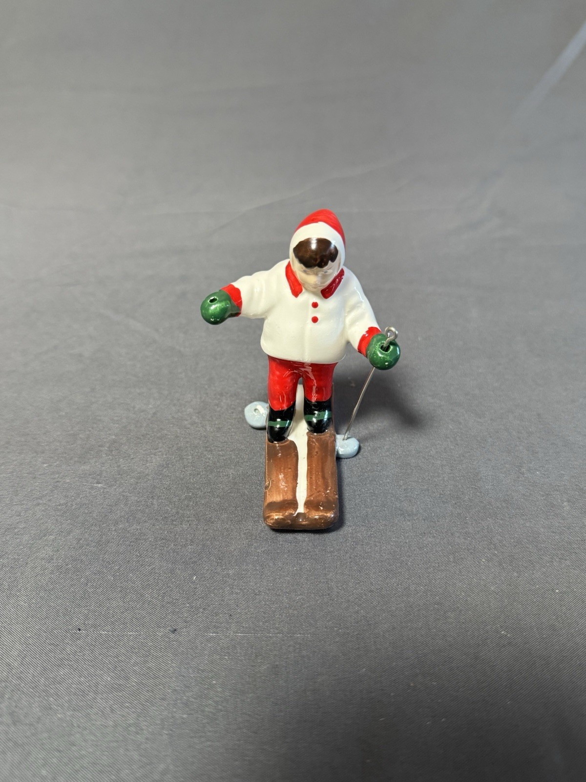 Dept 56 Vintage Christmas Skiers Figurines Set 3 Taiwan Sled Scene