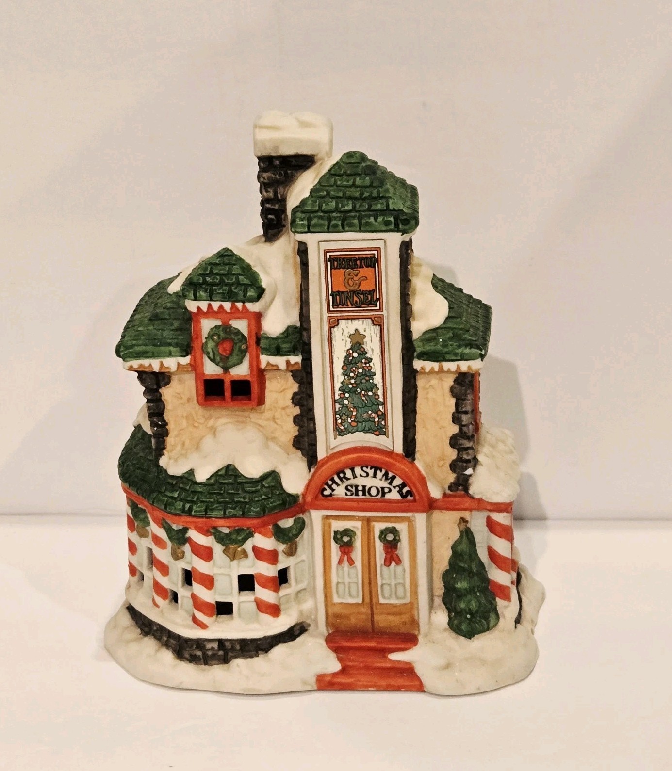 Vintage Mercuries Porcelain Christmas Shop House 1992 *READ DESCRIPTION*
