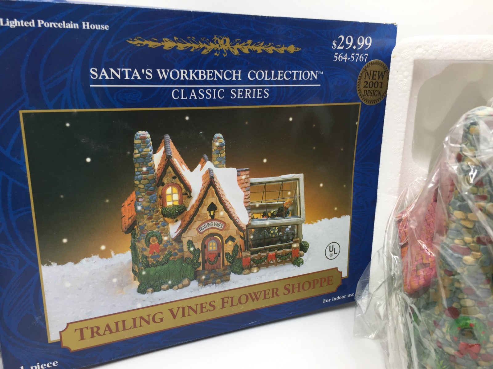 Santa’s Workbench Collection Trailing Vines Flower Shoppe,Porcelain House,No Lgt