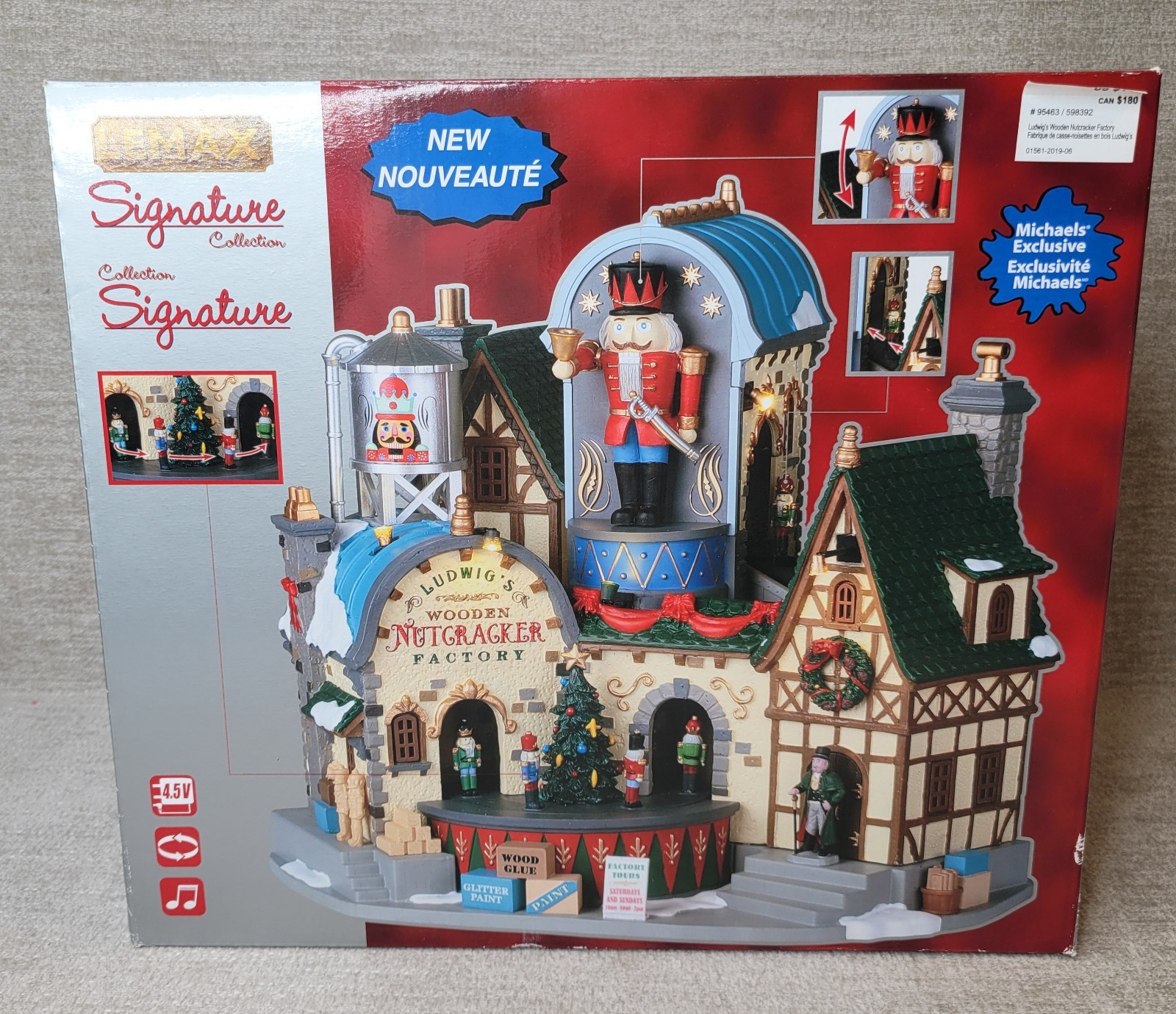 Lemax Ludwig’s Wooden Nutcracker Factory Christmas Lights & Sounds NEW & Tested!