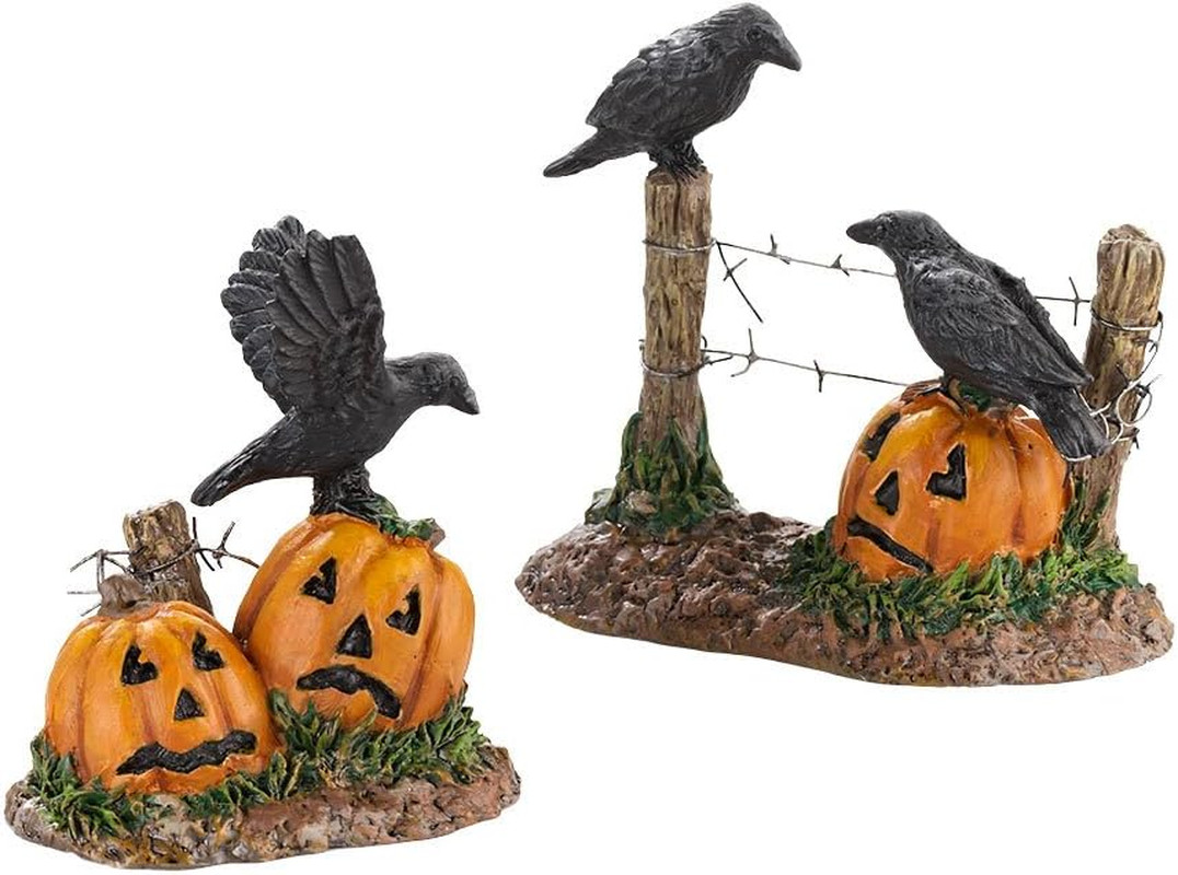 Accessories for Villages Halloween Ravens, 1.77 Inch (4030786), Black,Orange