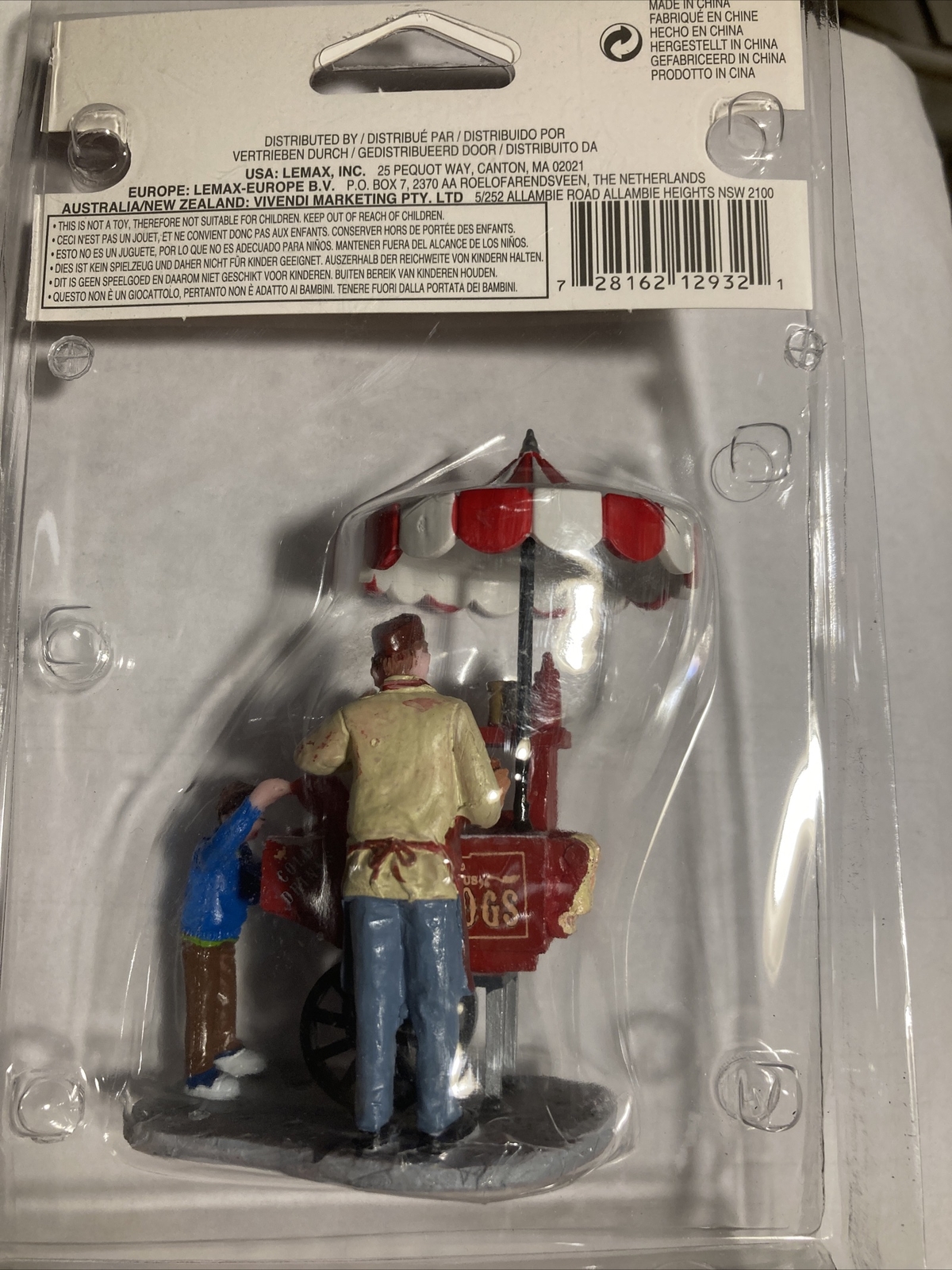 Lemax Hot Dog Food Cart Holiday Village Carnival Train Accent
